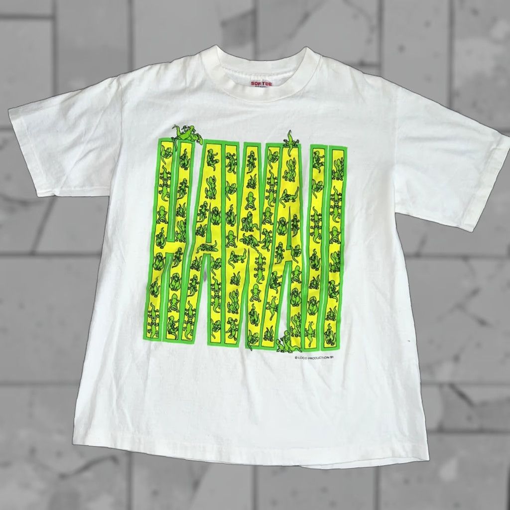 Vintage VINTAGE Hawaii VTG SINGLE STITCH Softee T Shirt Mens Size M White USA Stitch N/A? Size US M / EU 48-50 / 2 - 1 Thumbnail