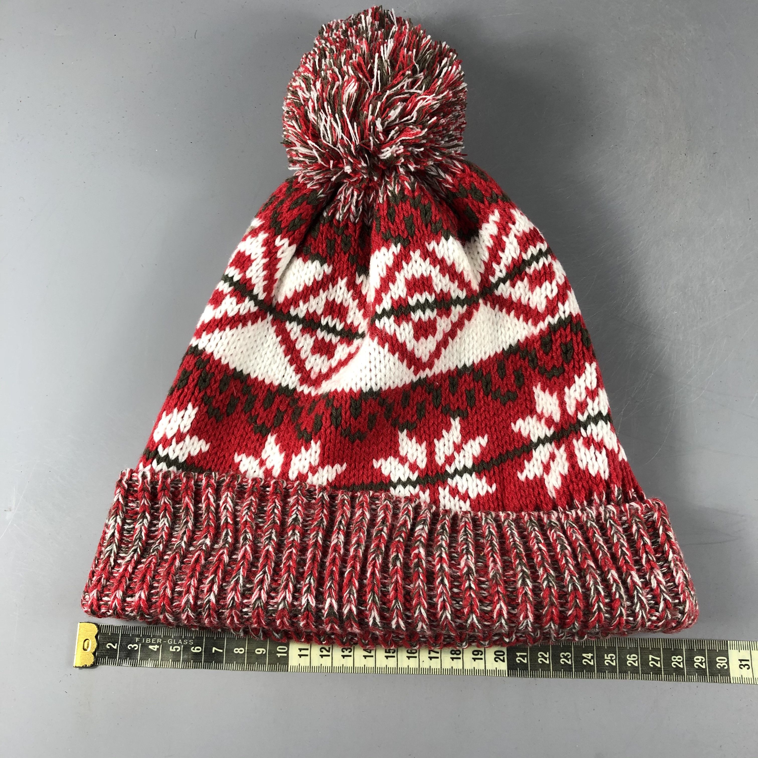 Vintage Digzhat Fair Isle PomPom Beanie Snow Hat Snow Cap -D835 Size ONE SIZE - 3 Thumbnail