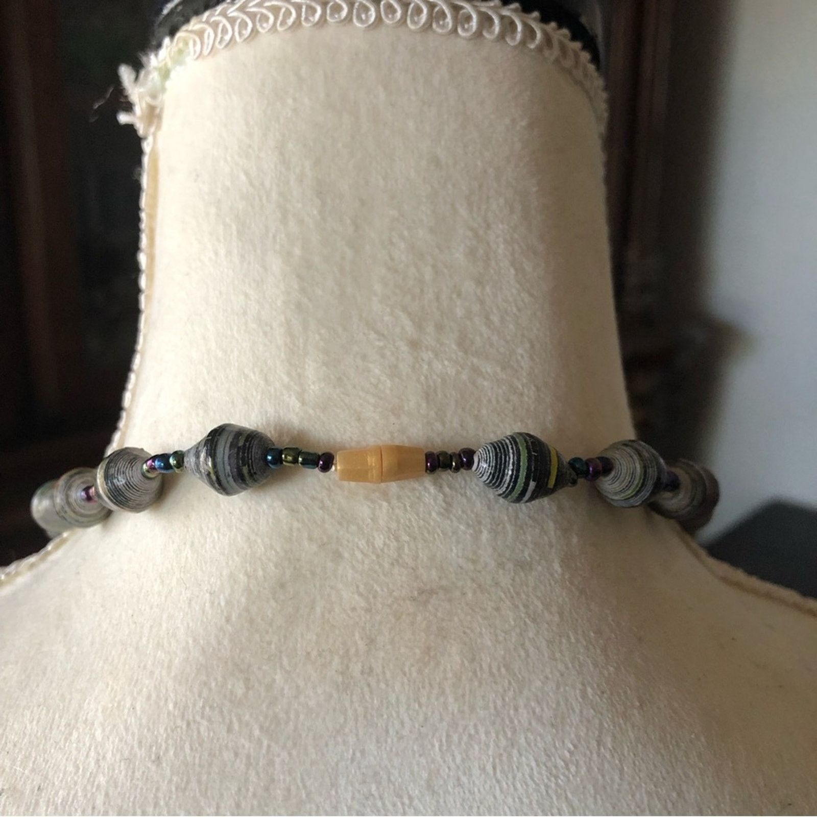 Handmade Handmade paper bead long length necklace Size ONE SIZE - 7 Thumbnail