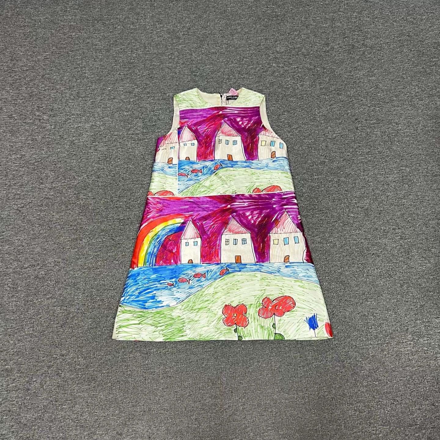 Dolce & Gabbana Dolce&Gabbana I Love Mom Graffiti Silk Dress Size M / US 6-8 / IT 42-44 - 1 Thumbnail