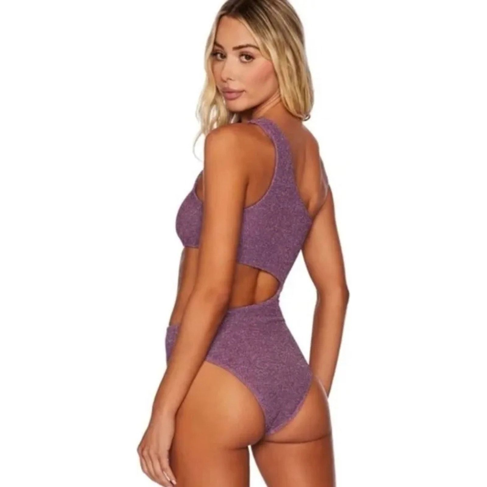 Beach Riot × Free People New Celine Shine One-Piece $148 SMALL Purple AMETHYST Size S / US 4 / IT 40 - 2 Thumbnail