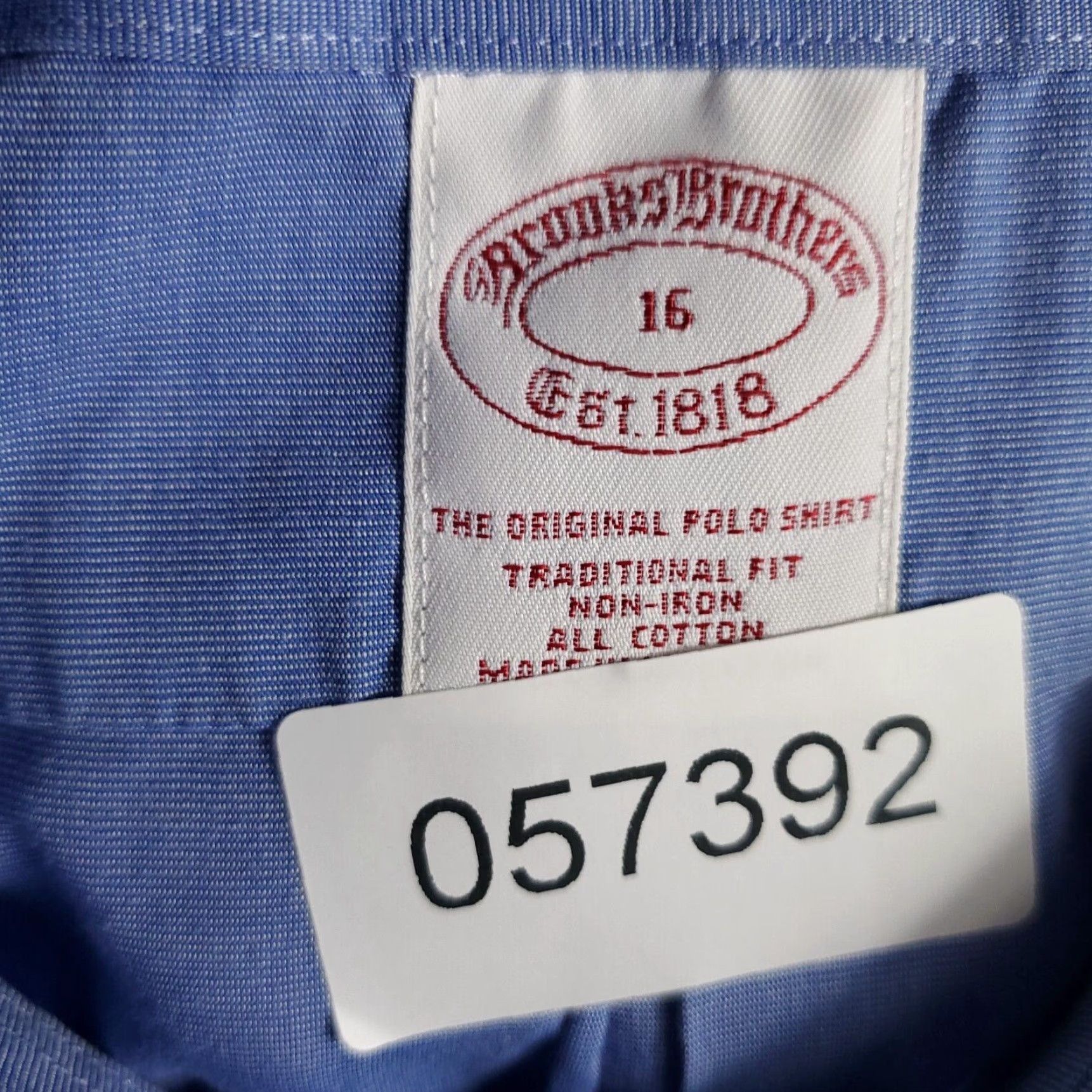 Brooks Brothers VINTAGE Brooks Brothers Dress Shirt Mens Size 16 Blue Short Sleeve Collared Button-Down Casual Business Formal Size 42R - 7 Thumbnail