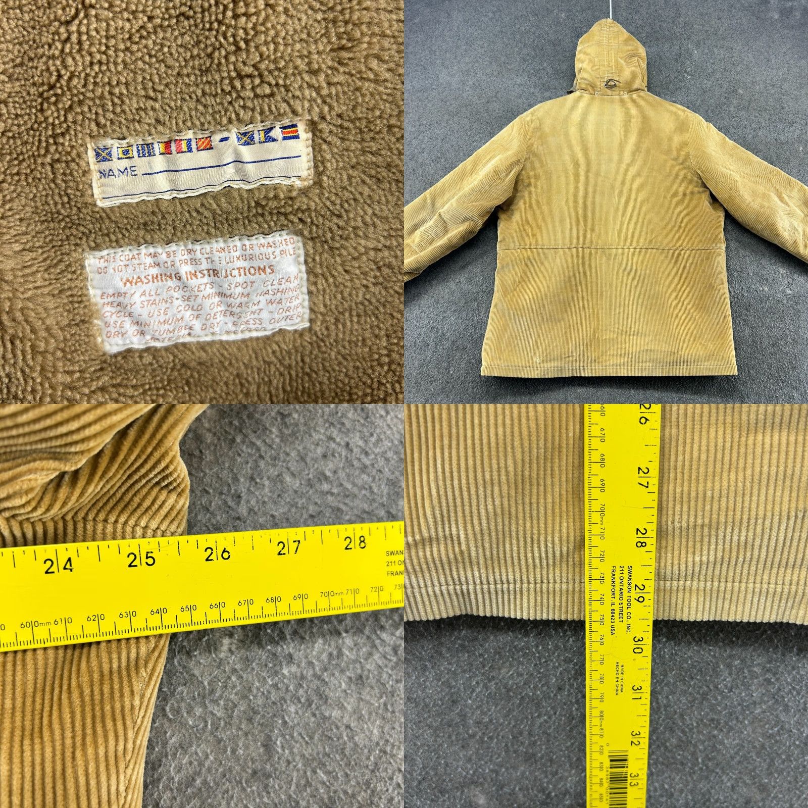 Vintage VINTAGE Mighty Mac Jacket Men XL Brown Corduroy Hooded Shearling Lined USA 70s Jacket/Coat Mid-Length, 90s, Western Mens Size US XL / EU 56 / 4 - 8 Thumbnail