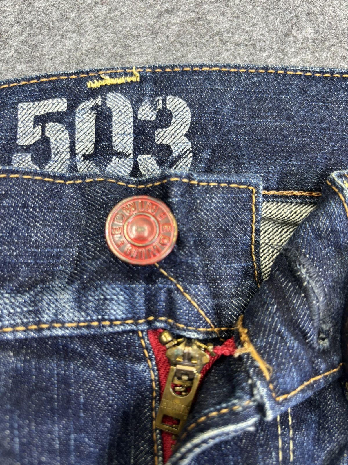 Edwin 💥Rare Fades💥Archival Edwin 503 Rare Straight Cut Denim K30 Size US 33 - 8 Thumbnail