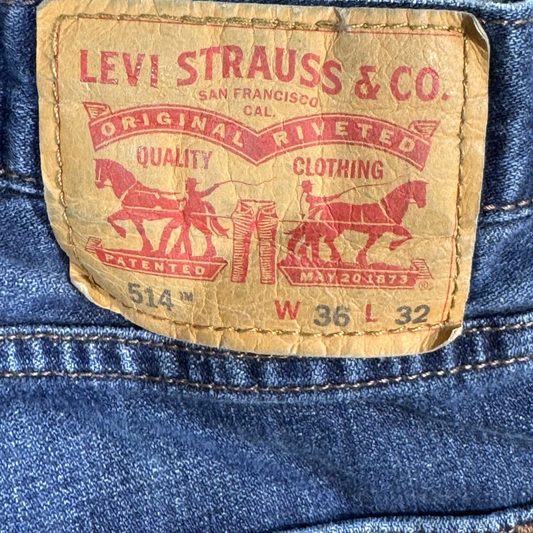 Levi's Levi's 514 Jeans Mens 36x32 Blue Straight Leg Whiskered 100% Cotton Denim Pants Regular Inseam 32 Whiskered Blue Levi's 514 Size US 36 / EU 52 - 3 Thumbnail