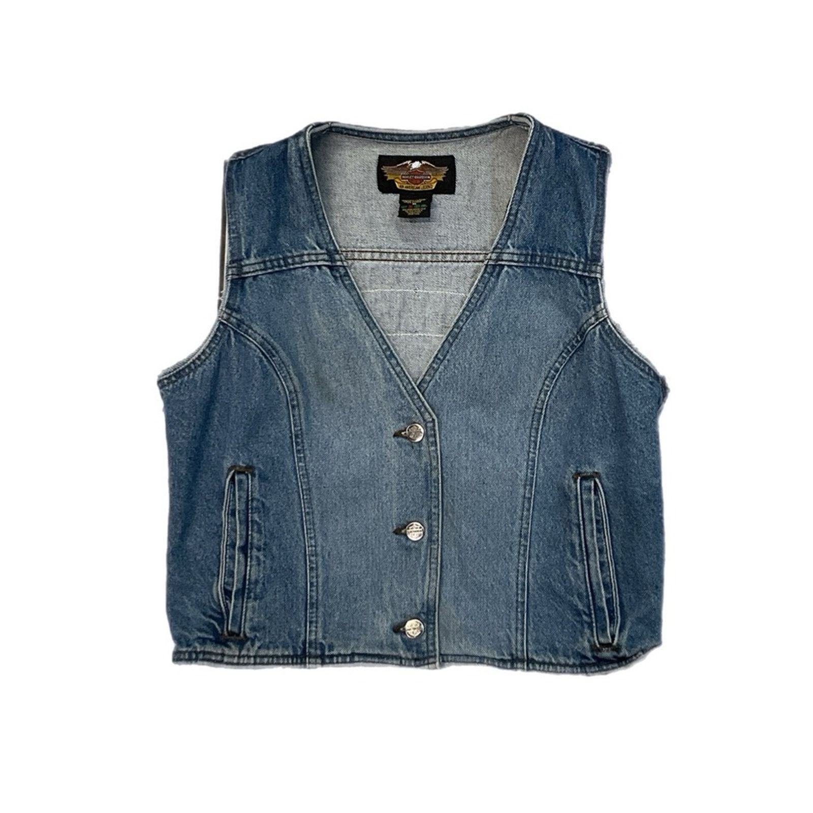 Harley Davidson Harley-Davidson Denim Embroidered Eagle Milwaukee USA vest Size M / US 6-8 / IT 42-44 - 1 Thumbnail