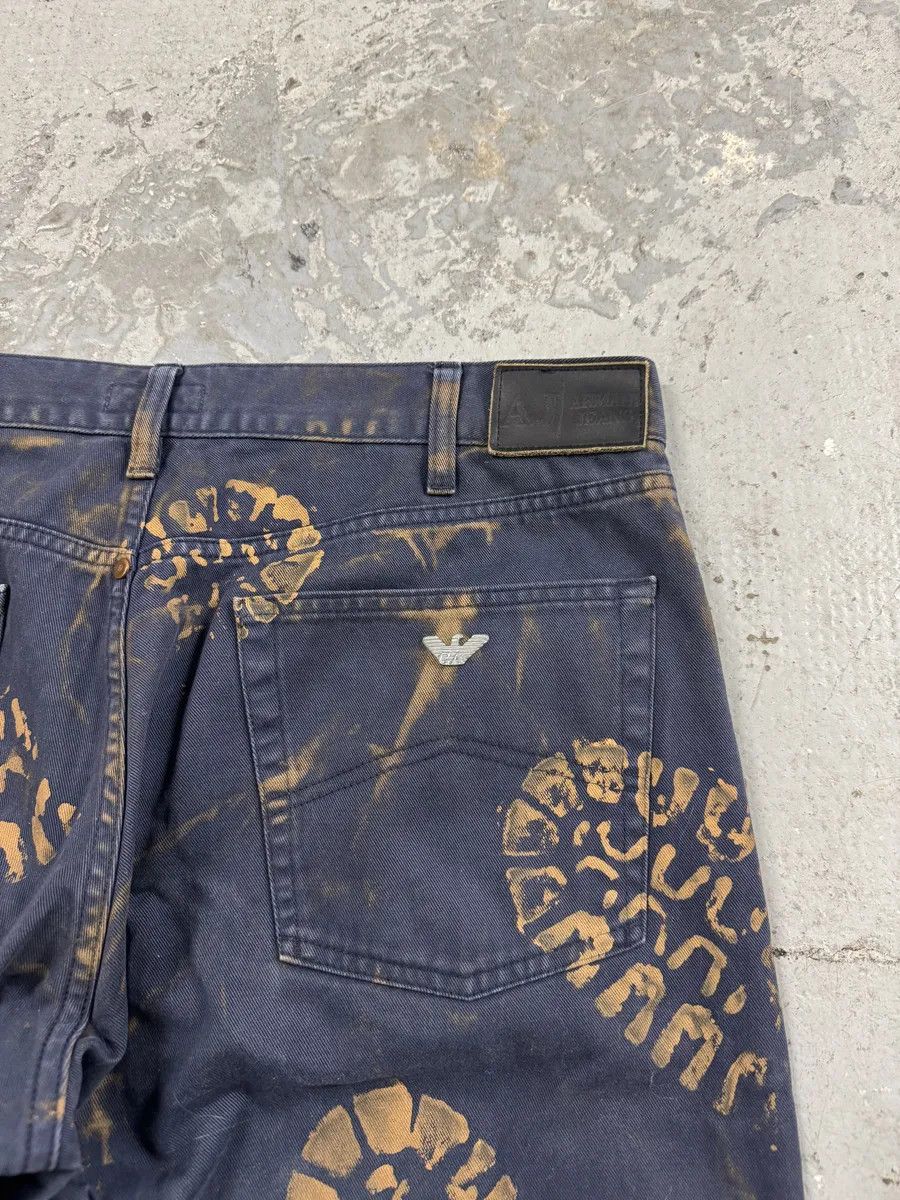 Armani 2000s Armani Navy & Orange Footprint Large Pants Size US 33 - 9 Thumbnail
