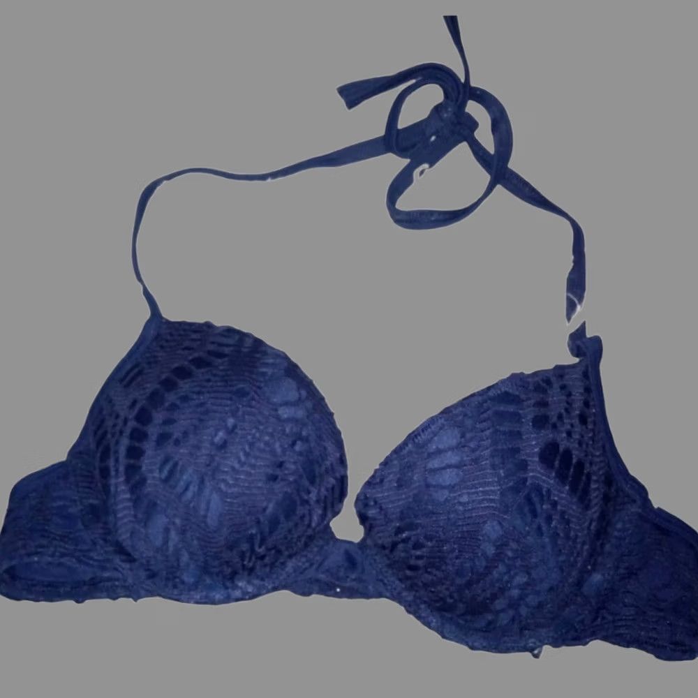 Vintage Aerie Top Womens 32 A Navy Blue Swim Bikini Top Only Size XXS / US 00 / IT 34 - 1 Thumbnail