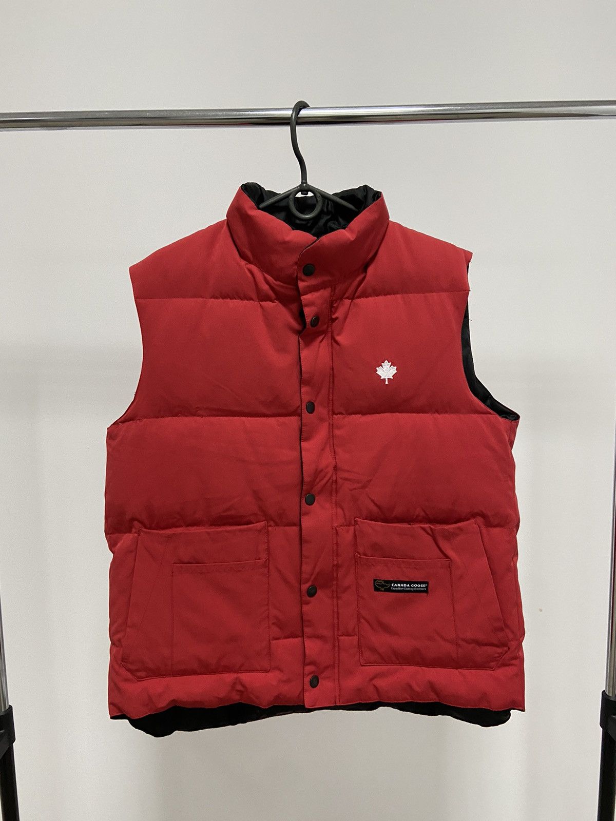 image of Canada Goose Vest Vintage Puffer Freestyle Inflated in Red, Men's (Size Medium)