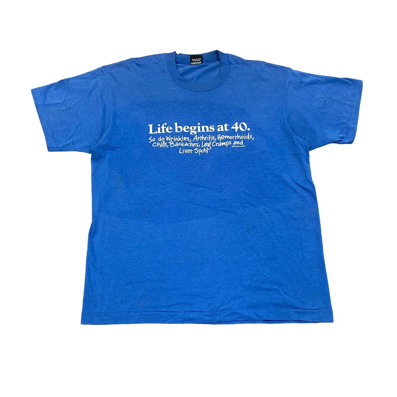 Vintage VTG 90s Life Begins at 40 Single Stitch Funny Shirt XL Humor Size US XL / EU 56 / 4 - 1 Thumbnail