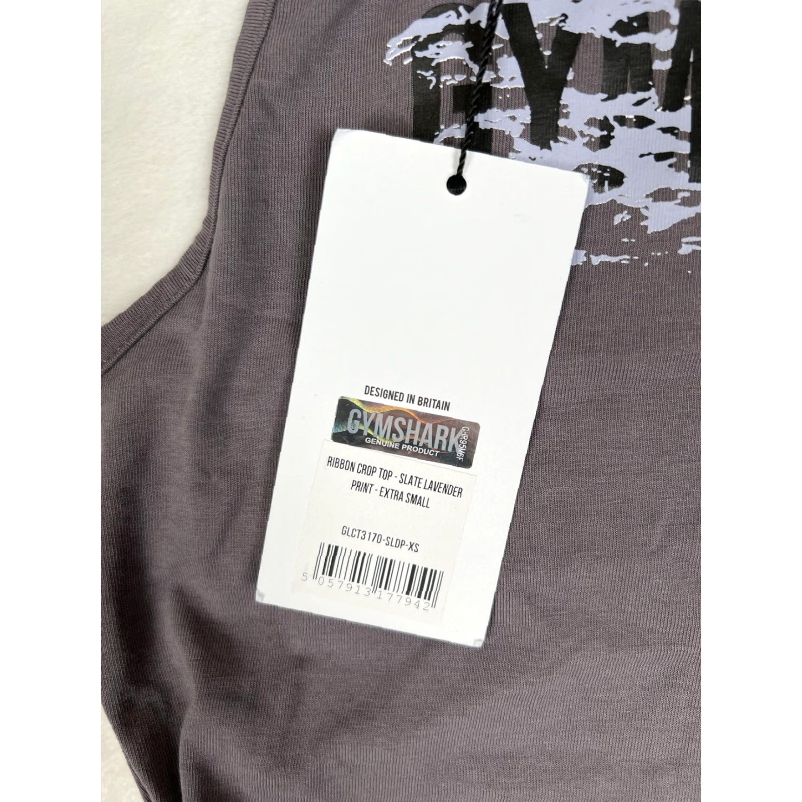 Gymshark Gymshark Shirt Womens XS Slate Lavender Ribbon Crop Top Tie Waist Sleeveless Crew Neck Cropped Logo Gym & Training, Yoga Womens XS Size XS / US 0-2 / IT 36-38 - 3 Thumbnail