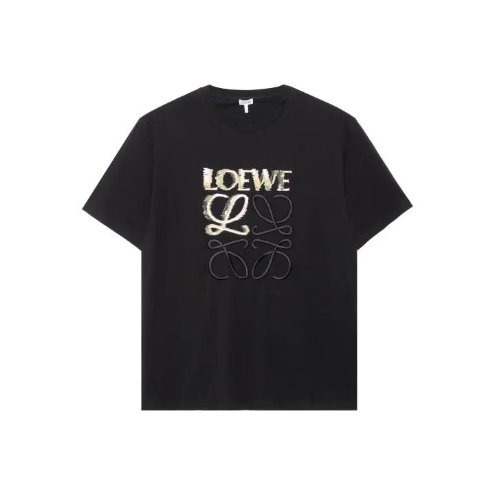 Loewe Loewe Black Cotton Logo Print Short Sleeve T-Shirt Size US S / EU 44-46 / 1 - 1 Thumbnail