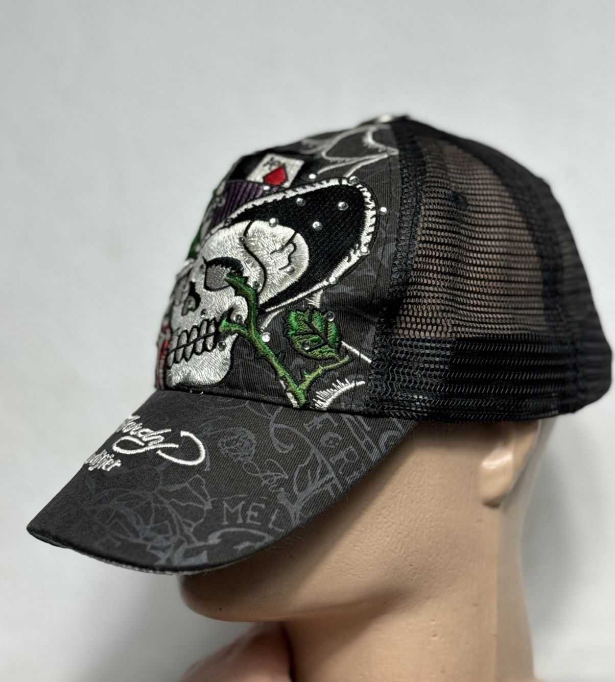 Ed Hardy Ed Hardy by Christian Audigier Scull Roses Cap Size ONE SIZE - 2 Thumbnail