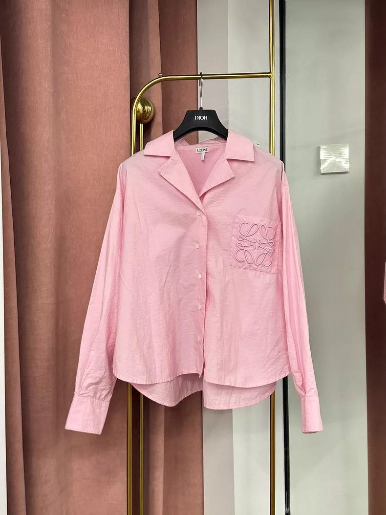 Loewe LOEWE Pink letter logo shirt long sleeve top Size S / US 4 / IT 40 - 1 Thumbnail