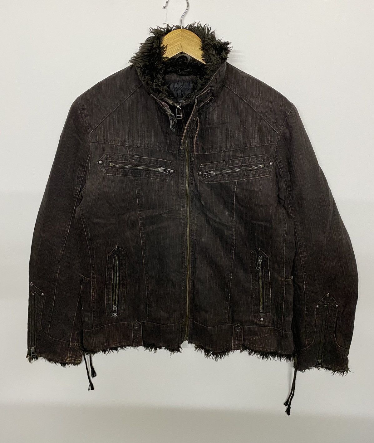 Mossimo Mossimo Fur Neck Jacket Biker Style Size US L / EU 52-54 / 3 - 1 Thumbnail