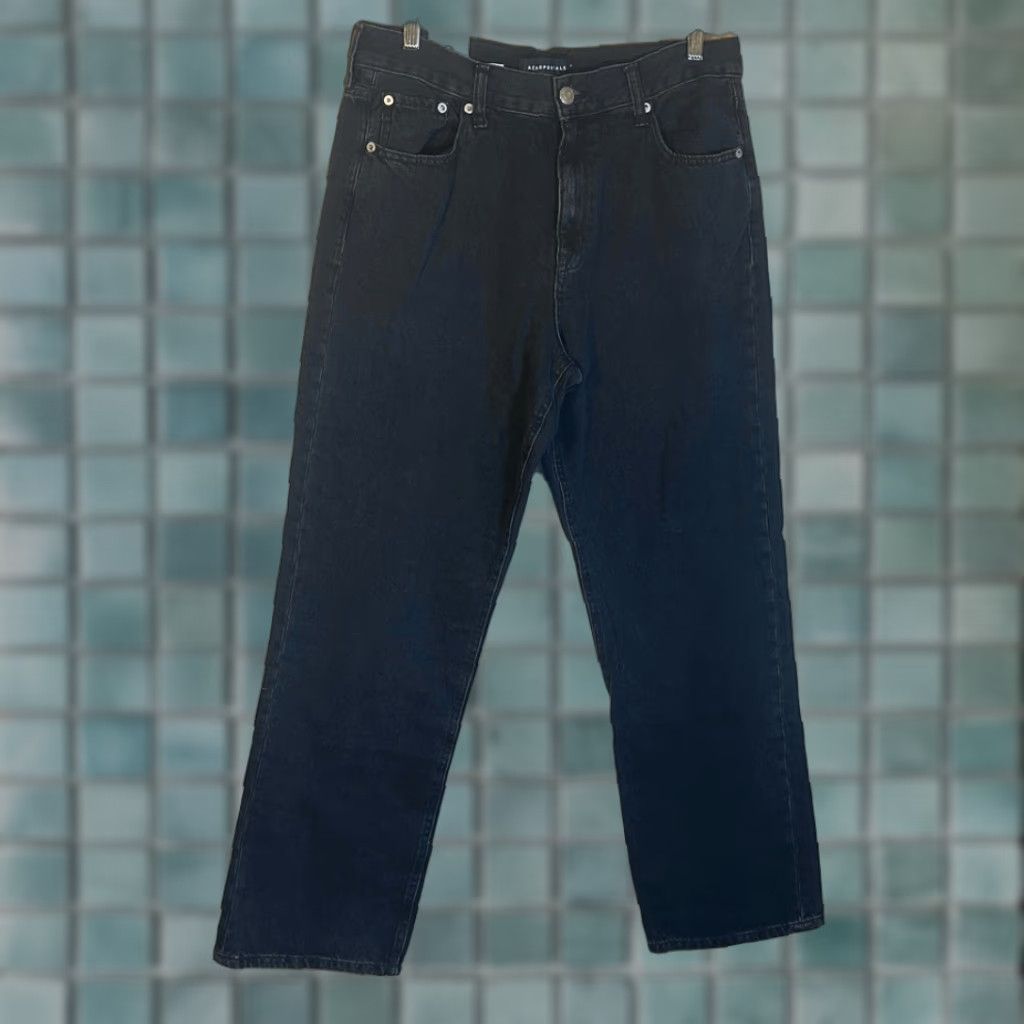 Aeropostale AeroPOSTale Jeans Womens 12 High Rise Baggy Jean NEW Black Baggy Jeans Womens 12 Black Womens Size 34" / US 12 / IT 48 - 1 Thumbnail