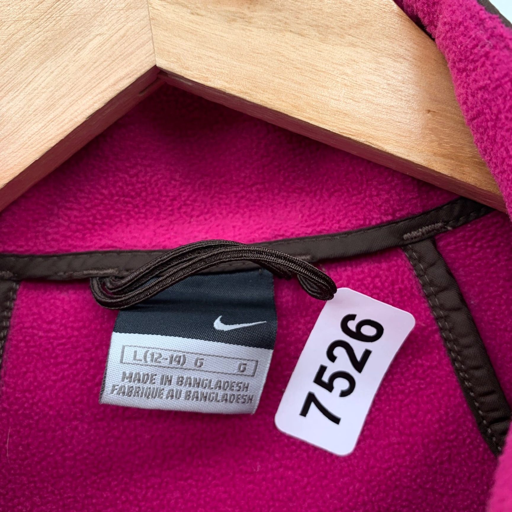 Nike VINTAGE NIKE Windbreaker Jacket Womens L Brown Pink Fleece Lined Full Zip All Seasons USA Womens Size L / US 10 / IT 46 - 6 Thumbnail