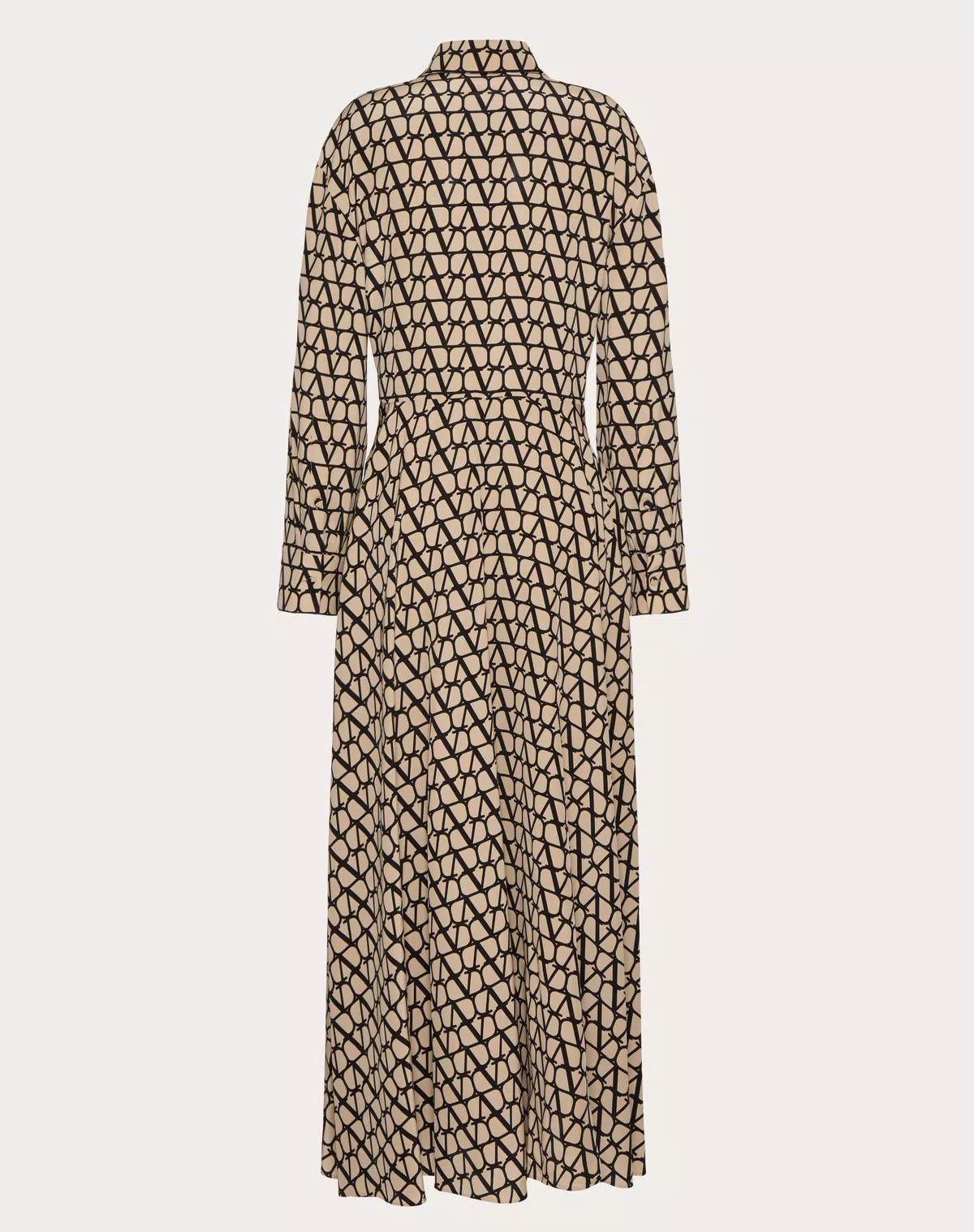 Valentino o1s1wg110625 Toile Iconographe Crepe Dress in Beige/Black Size M / US 6-8 / IT 42-44 - 2 Thumbnail