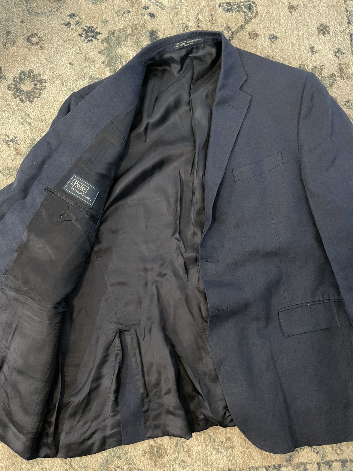 Polo Ralph Lauren × Vintage 3-Button Linen / Flax Polo 2 Blazer Size 46R - 5 Thumbnail