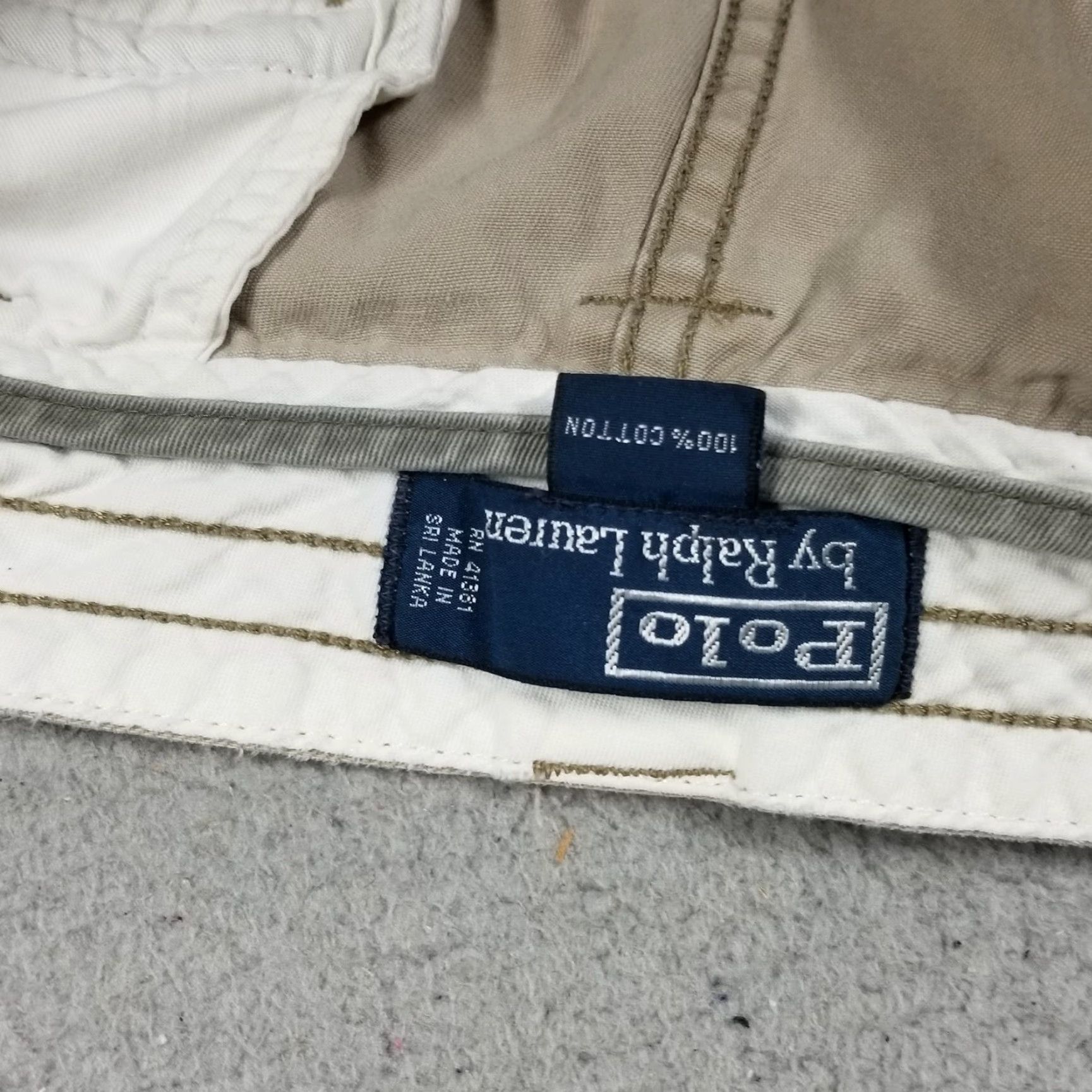 Polo Ralph Lauren VINTAGE Polo Ralph Lauren Cargo Shorts Men 34 Khaki Beige Cotton 11" Inseam Classic Chino Utility Mens Size US S / EU 44-46 / 1 - 4 Thumbnail