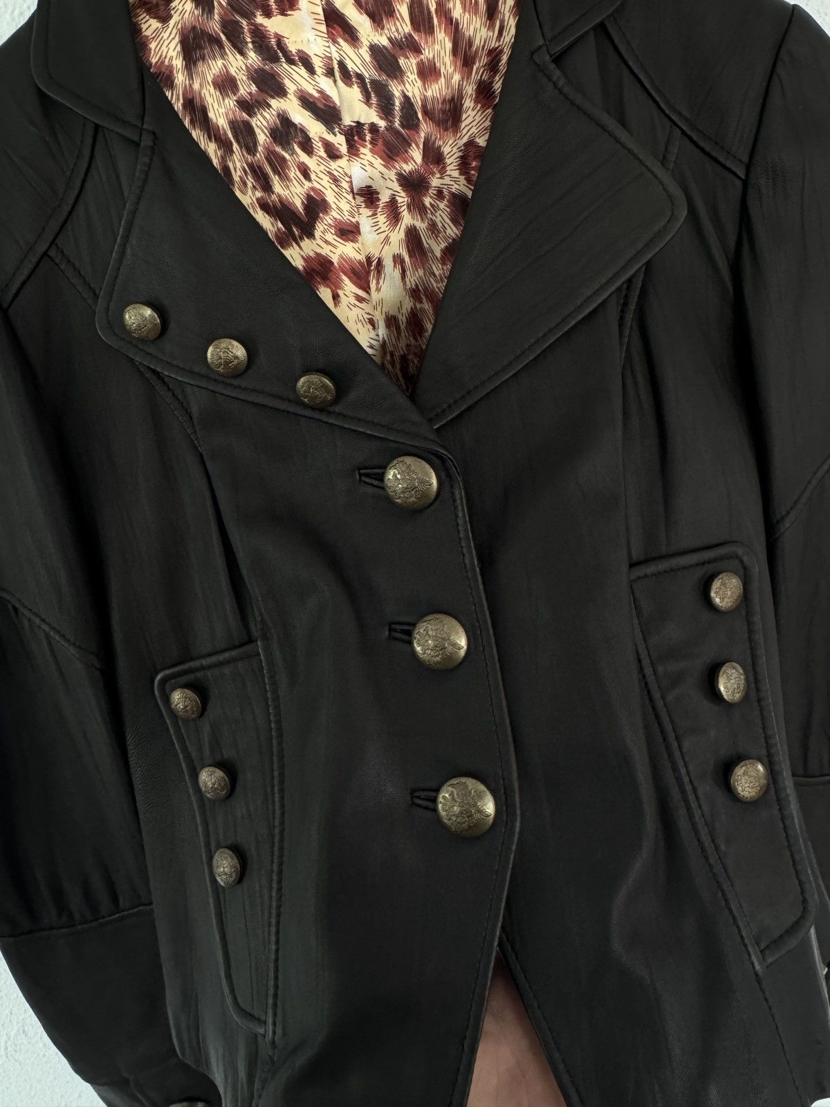 Other Vintage Napoleon Button Real Leather Jacket Blazer Size US S / EU 44-46 / 1 - 6 Thumbnail
