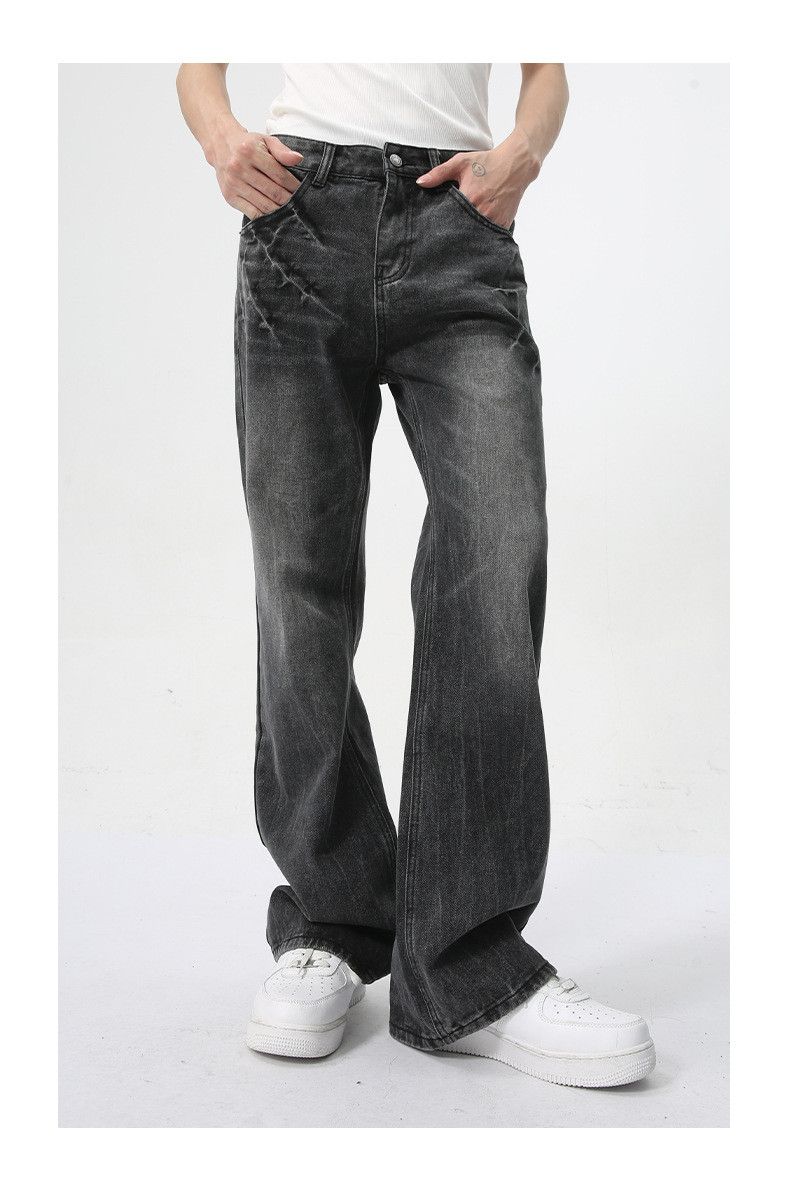 Japanese Brand Lightning crack black washed flared trendy jeans y2k Size US 34 / EU 50 - 1 Thumbnail