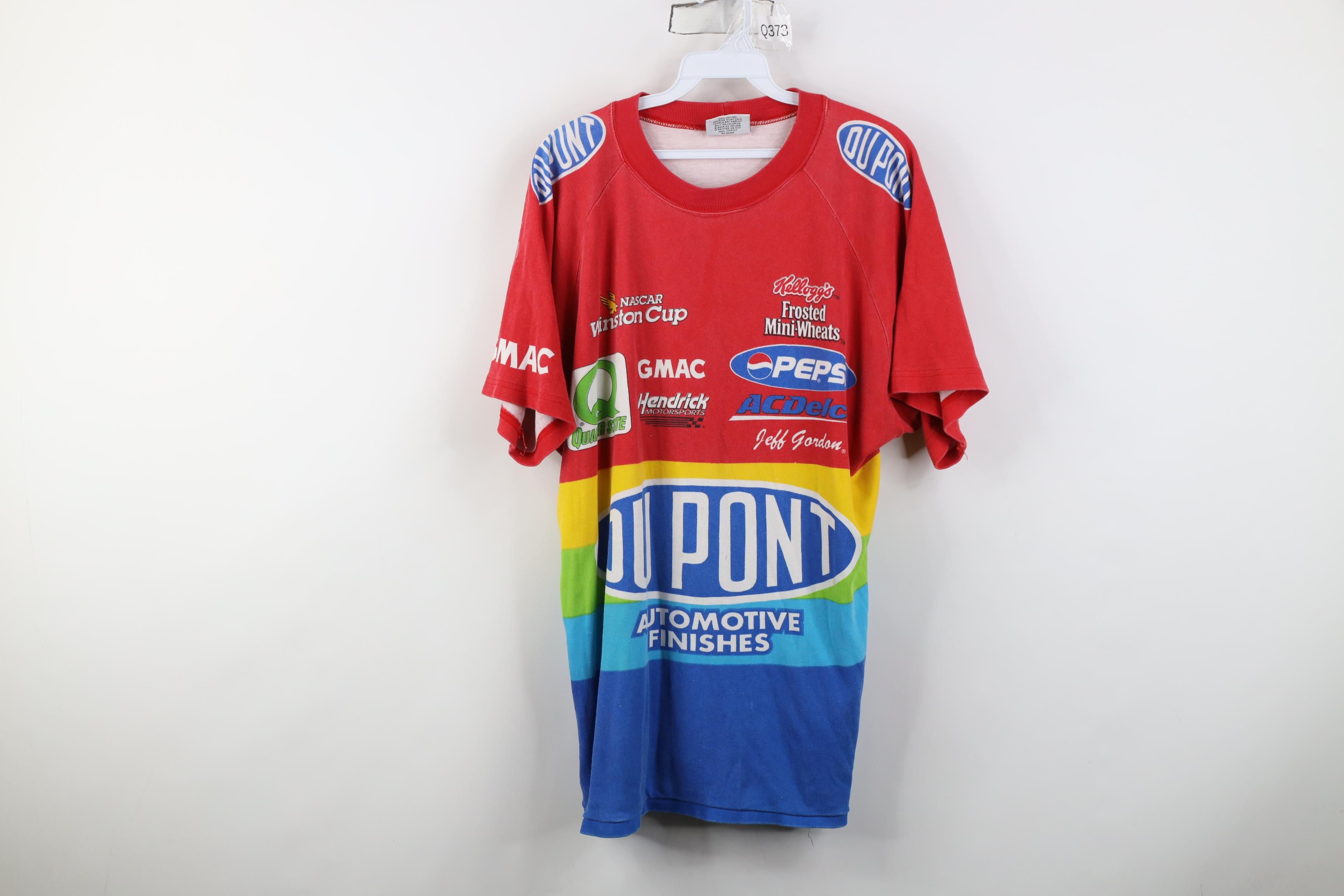 Vintage Vintage 90s NASCAR Striped Jeff Gordon Racing T-Shirt USA Size US L / EU 52-54 / 3 - 1 Thumbnail