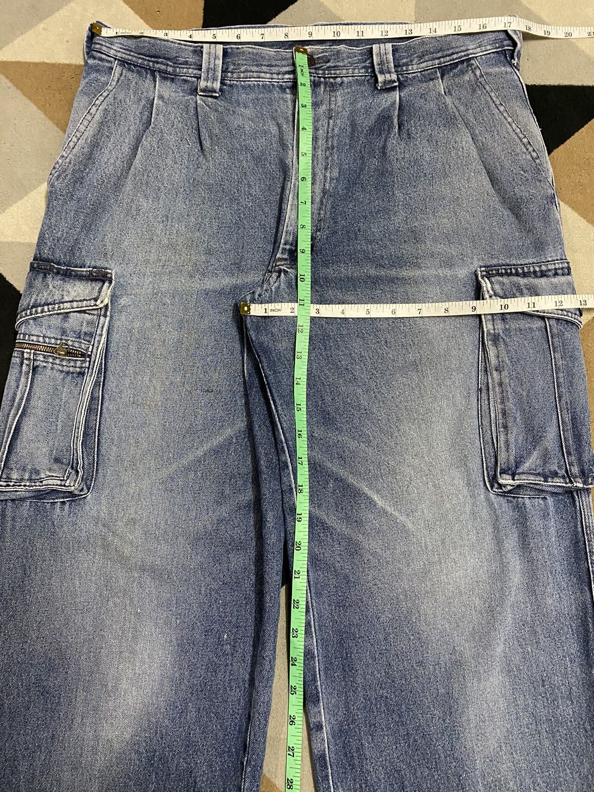 Hope Vintage Avant Garde Faded Wash Cargo Jeans Size US 34 / EU 50 - 12 Thumbnail