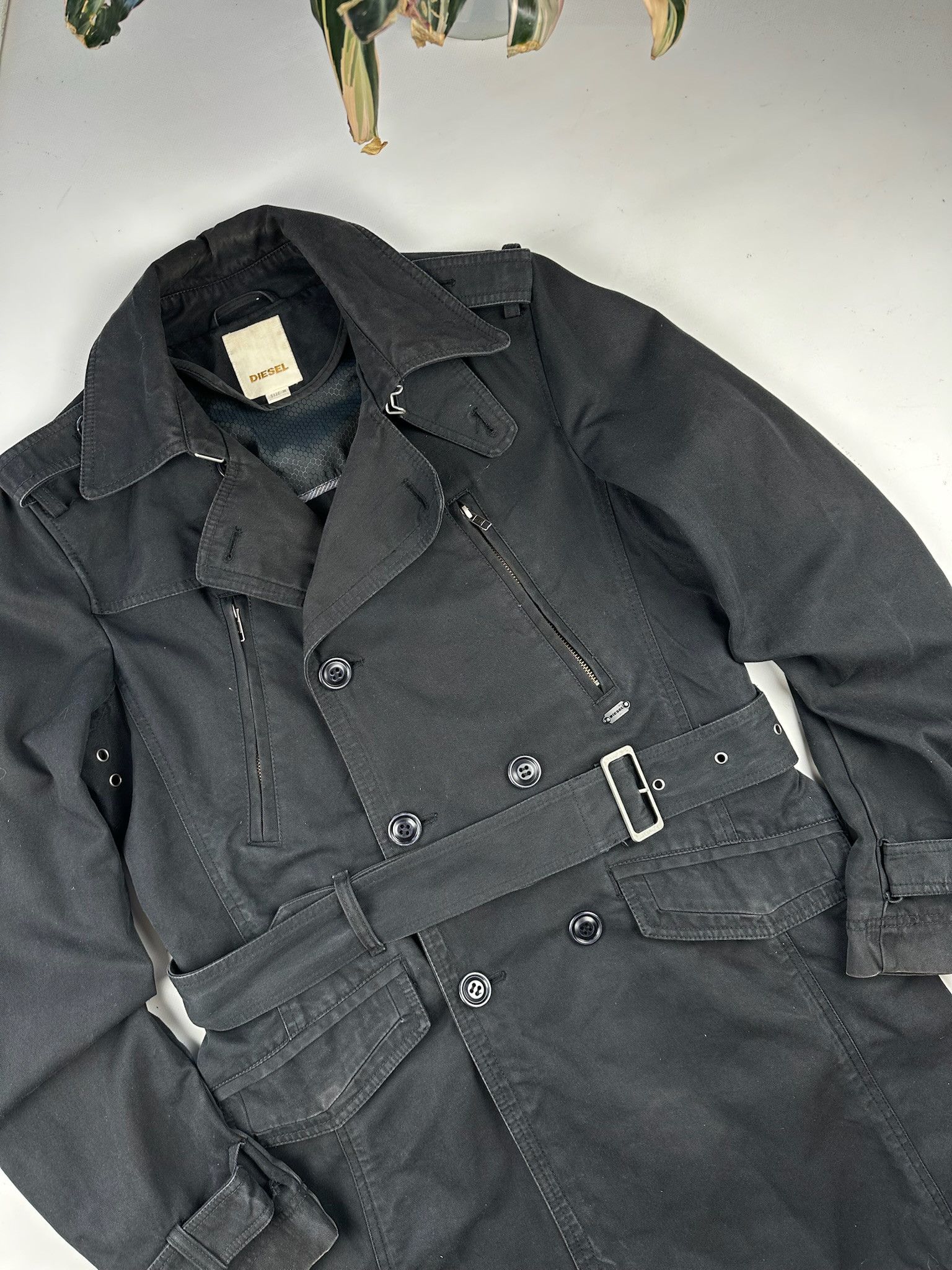 Diesel Diesel Black Belted Trench Coat Size US M / EU 48-50 / 2 - 8 Thumbnail