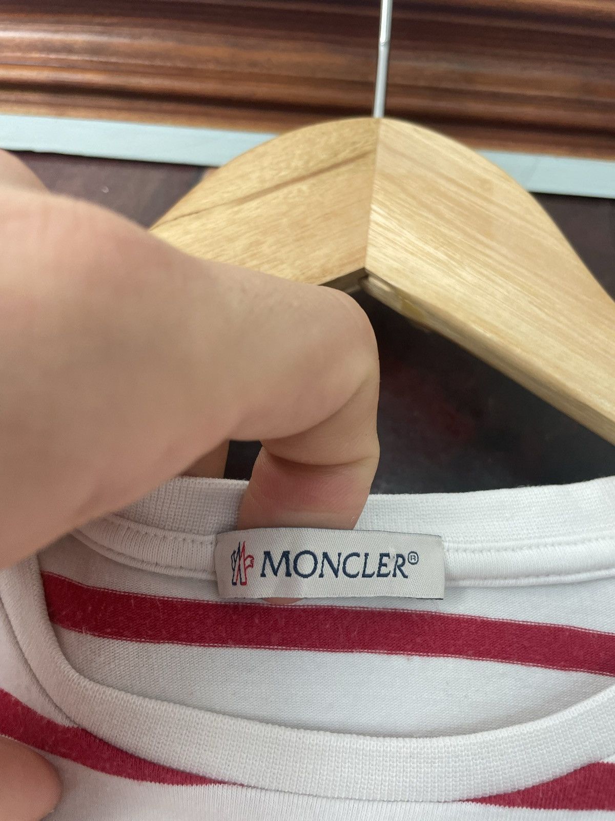 Moncler Moncler Stripes Designer Women Luxury Tee Top Sun Rare Size S / US 4 / IT 40 - 4 Thumbnail