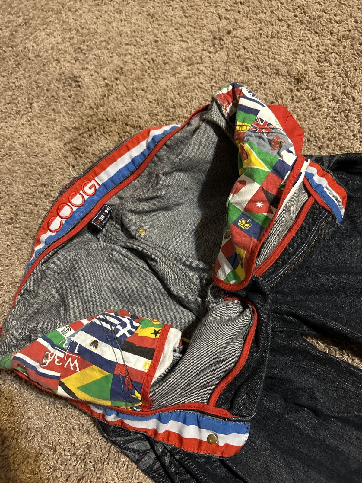 Coogi Mid 2000s Authentic Coogi world map Jeans Size US 36 / EU 52 - 6 Thumbnail