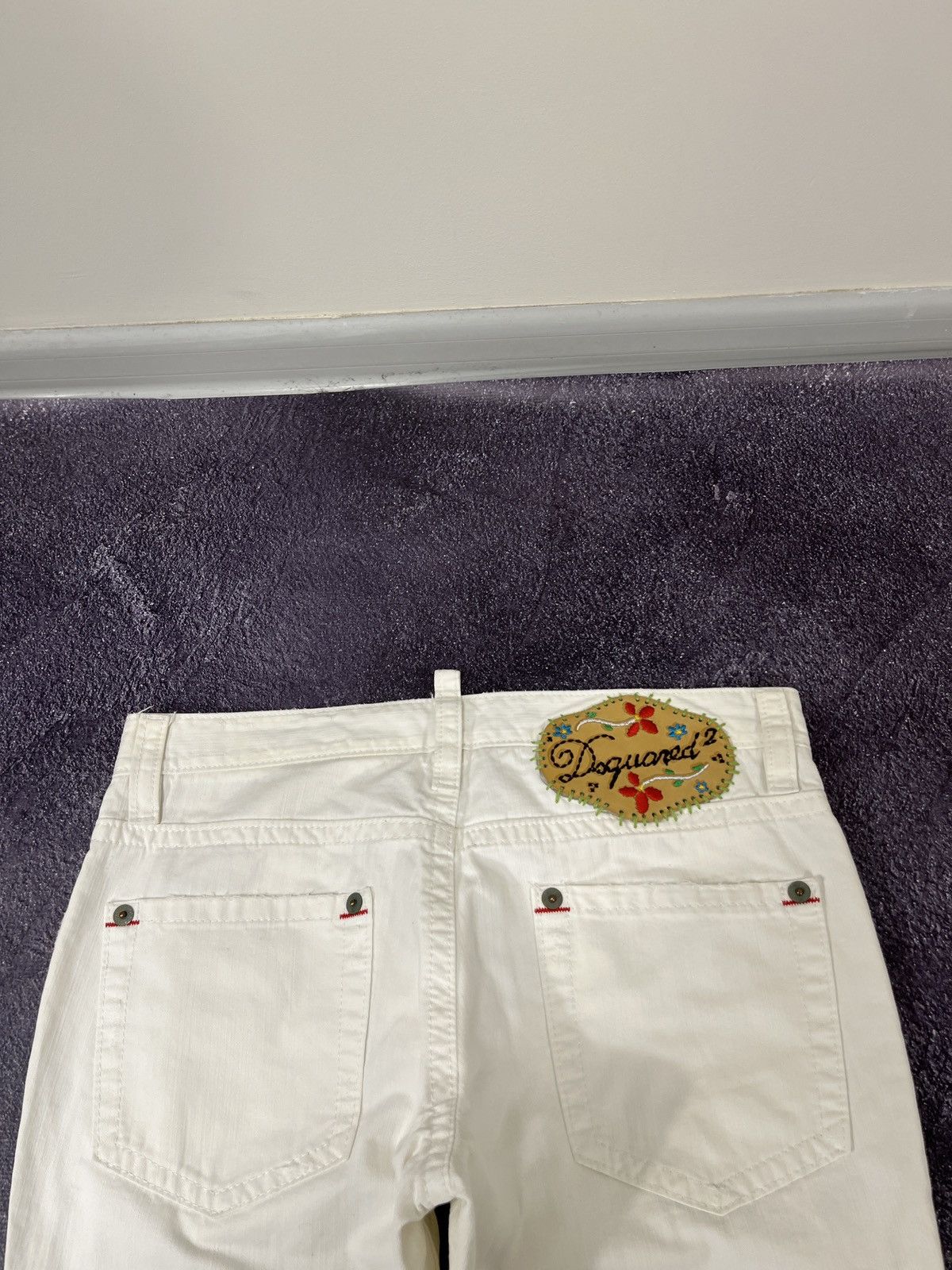 Dsquared2 Dsquared2 Women's Luxury White Flower Rare Pants Jeans Size 34" / US 12 / IT 48 - 5 Thumbnail