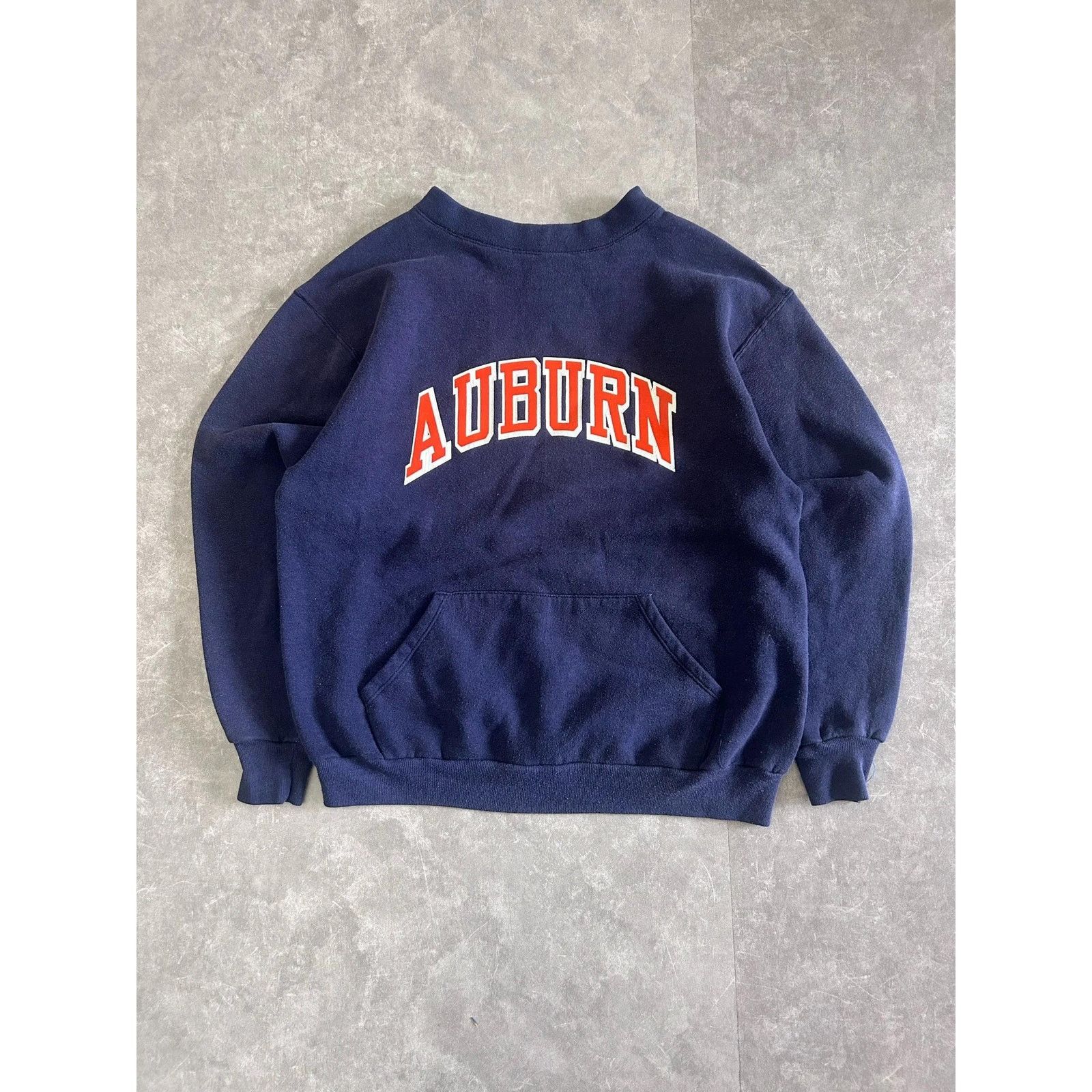 Russell Athletic Vintage Auburn Tigers Navy Kangaroo Pocket Navy Crewneck -L Size US L / EU 52-54 / 3 - 1 Thumbnail