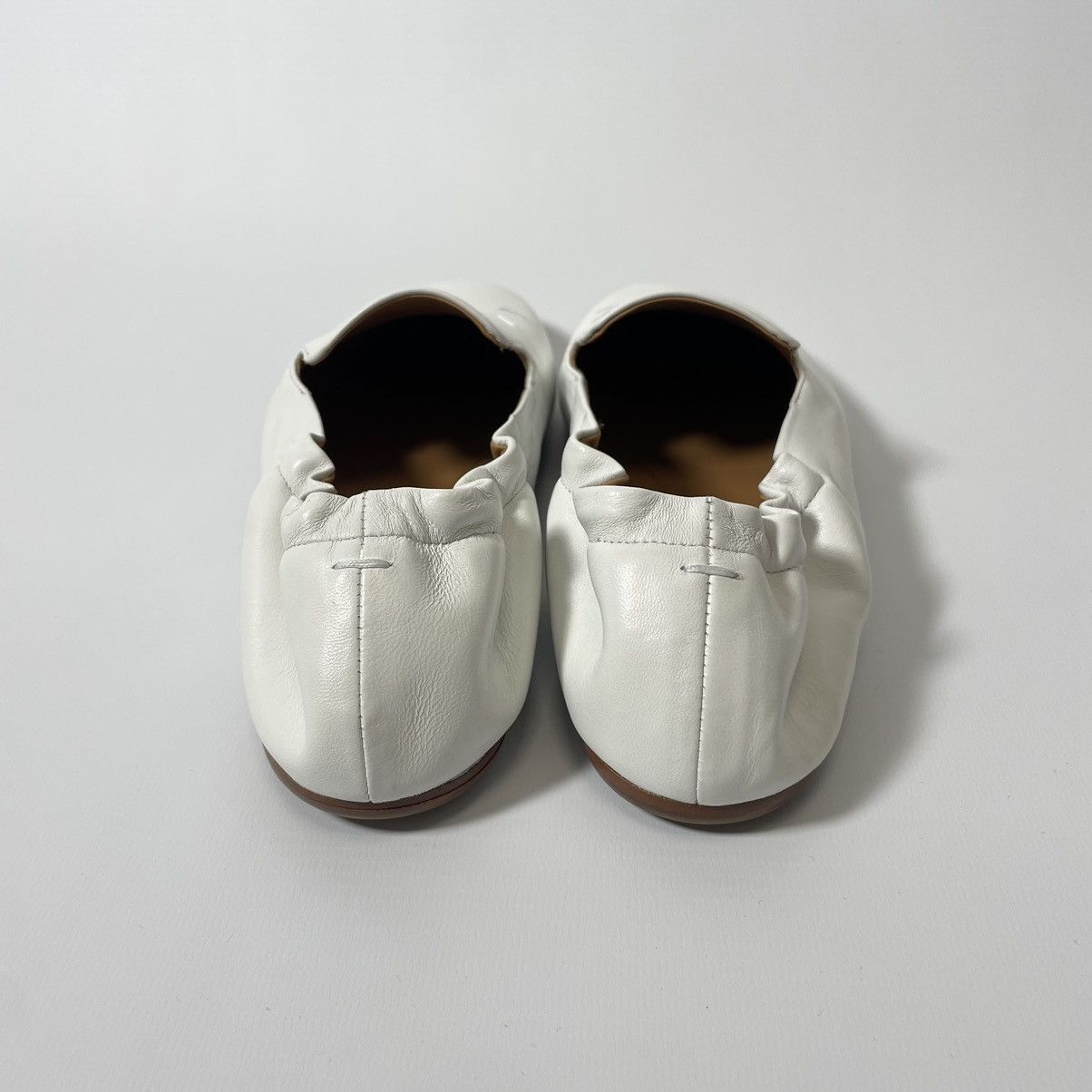 Maison Margiela S/S 21 White Leather Ballet Pump Loafers Size US 10 / IT 40 - 11 Thumbnail