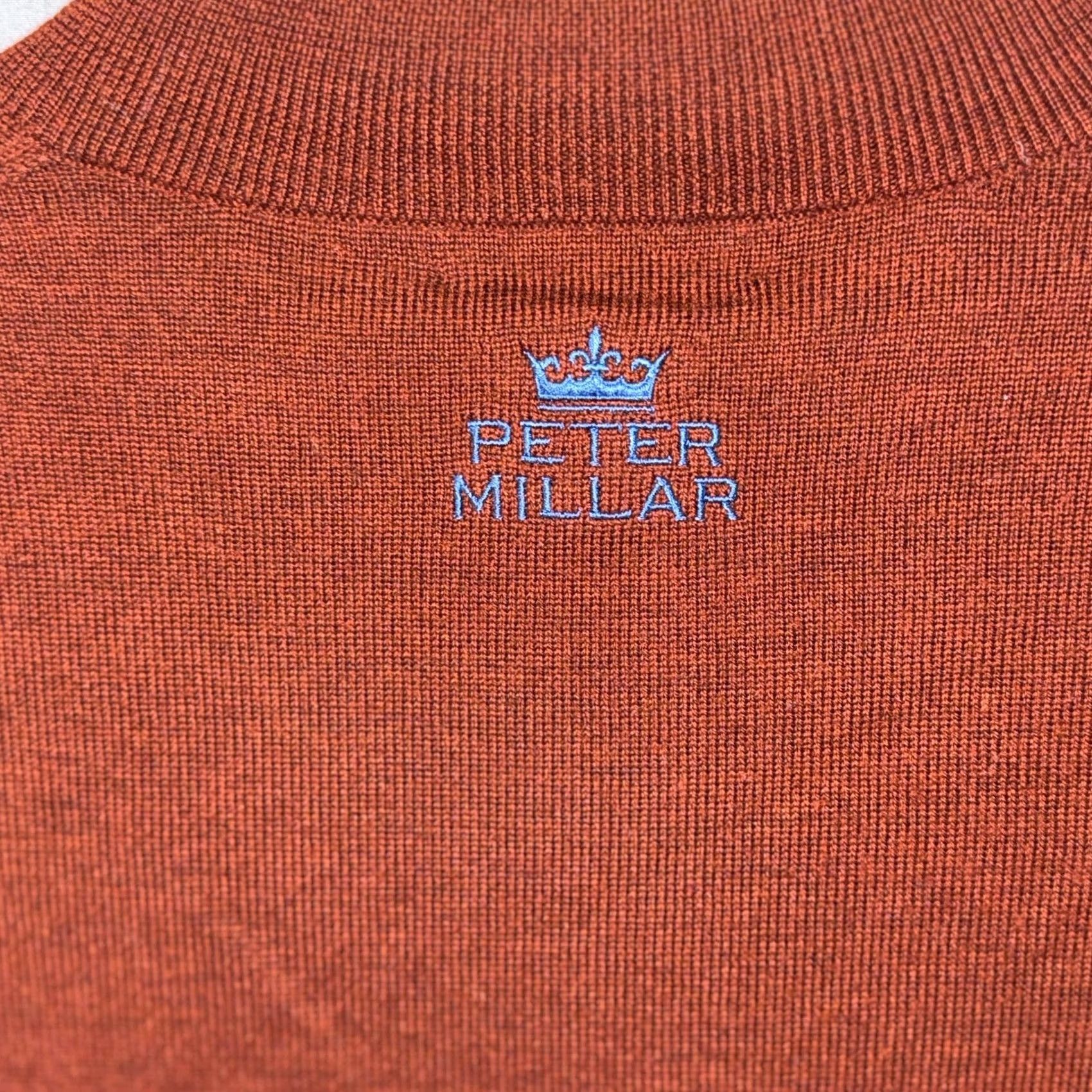 Peter Millar Peter Millar Sweater Mens M Red Half Zip 100% Merino Wool First Tee SF Golf Knit Mock Neck Pullover Ribbed Cuff Hem Solid Size US M / EU 48-50 / 2 - 3 Thumbnail