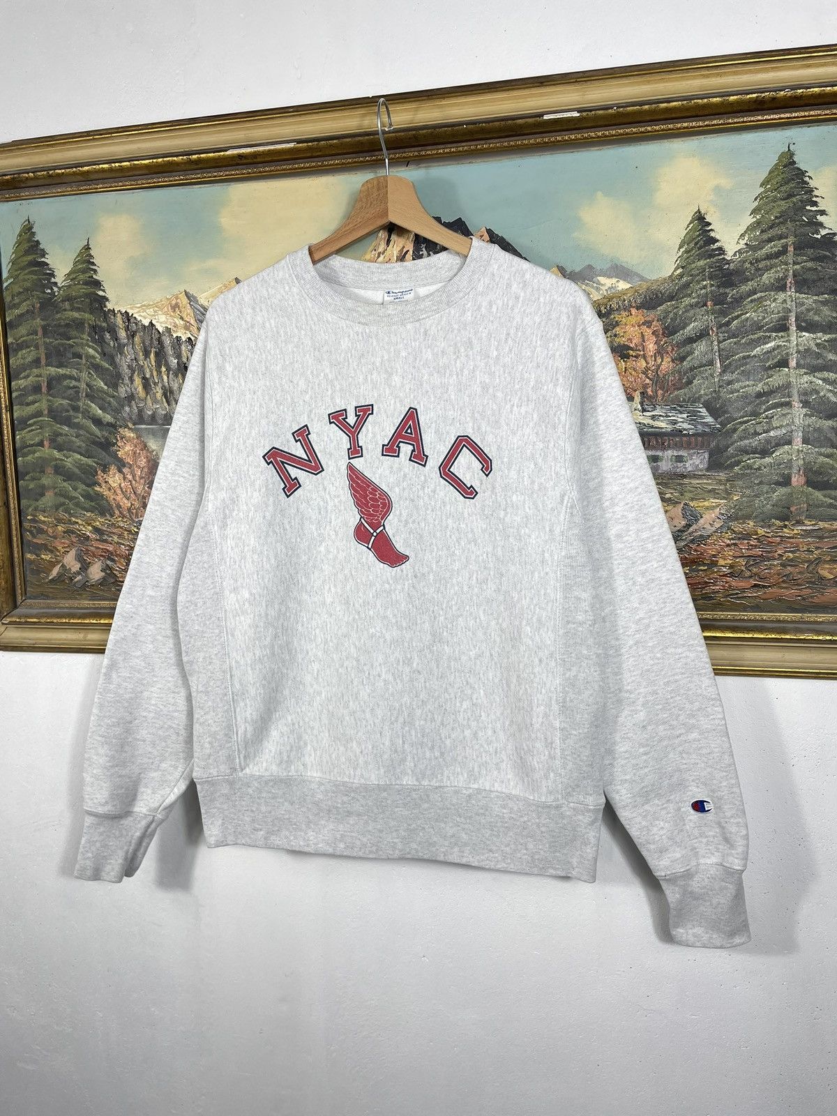 Champion × Vintage Champion Retro Crewneck NYAC Club Foot Wing NYC Sweatshirt Size US S / EU 44-46 / 1 - 3 Thumbnail