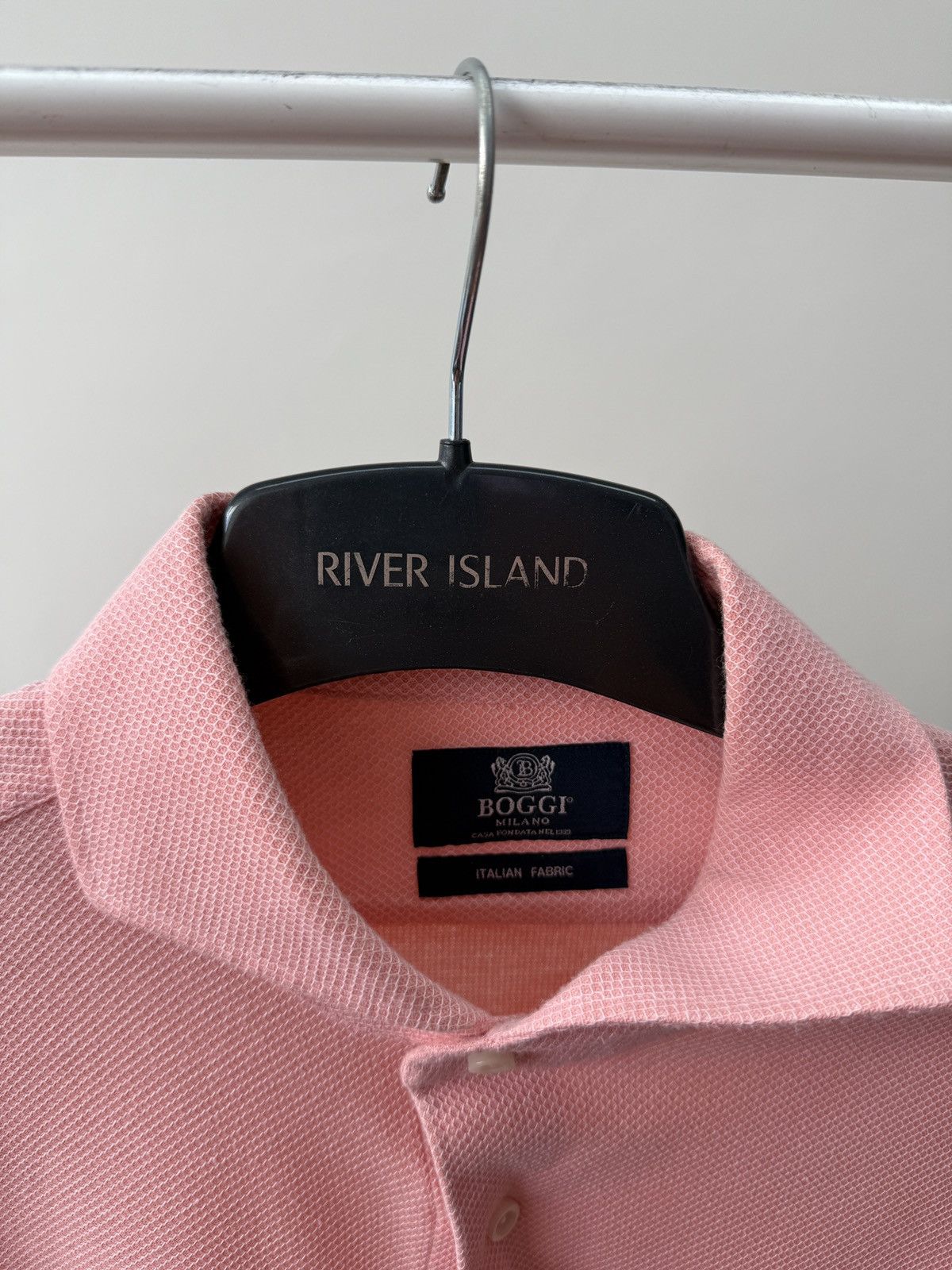 Boggi Vintage Boggi Milano Shirt Pink Textured Cotton Button Up Size US L / EU 52-54 / 3 - 4 Thumbnail