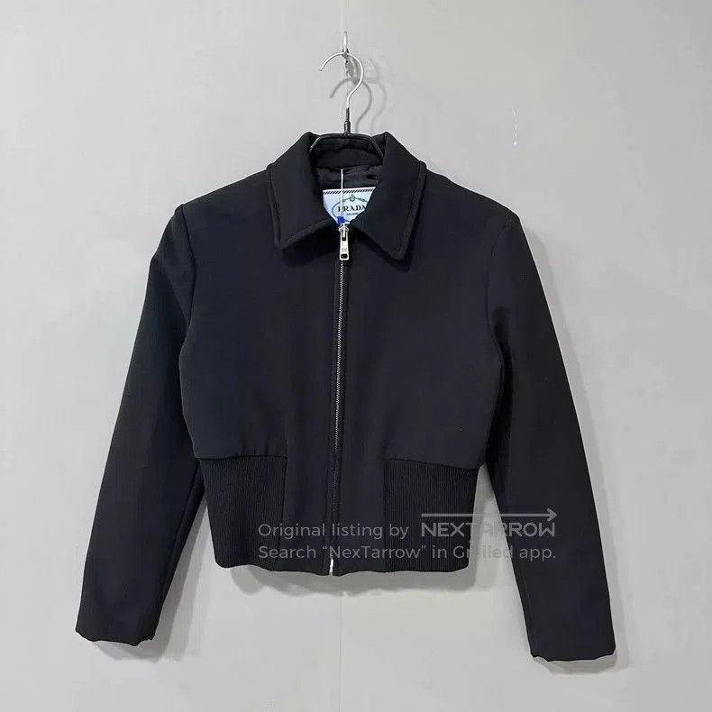 Prada Black Short Zipper Cotton Jacket. Size US M / EU 48-50 / 2 - 1 Thumbnail