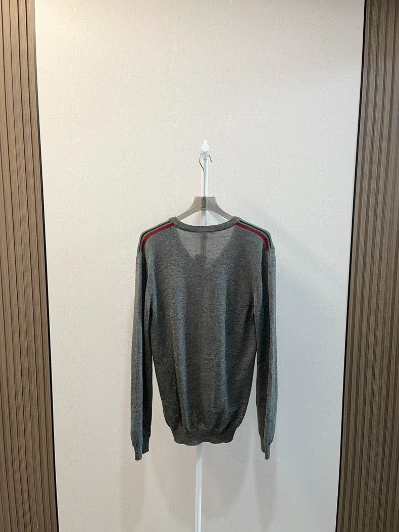 Gucci Gucci Gray shoulder red and green striped V-neck long-sleev Size US L / EU 52-54 / 3 - 2 Thumbnail