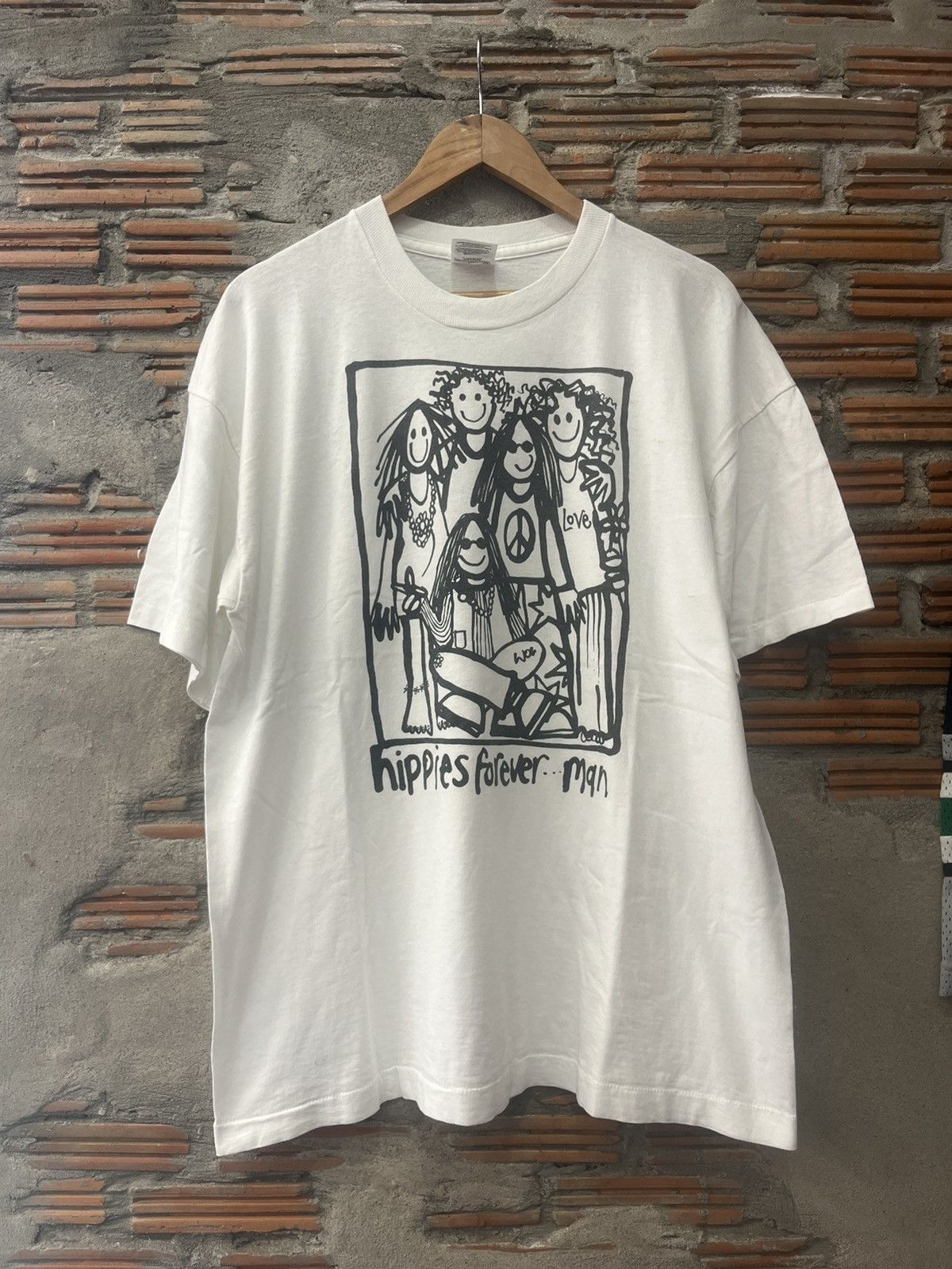 Arts & Science Vintage Hippies Forever…Man Smiley Art 90’s Tshirt Size US XL / EU 56 / 4 - 2 Thumbnail