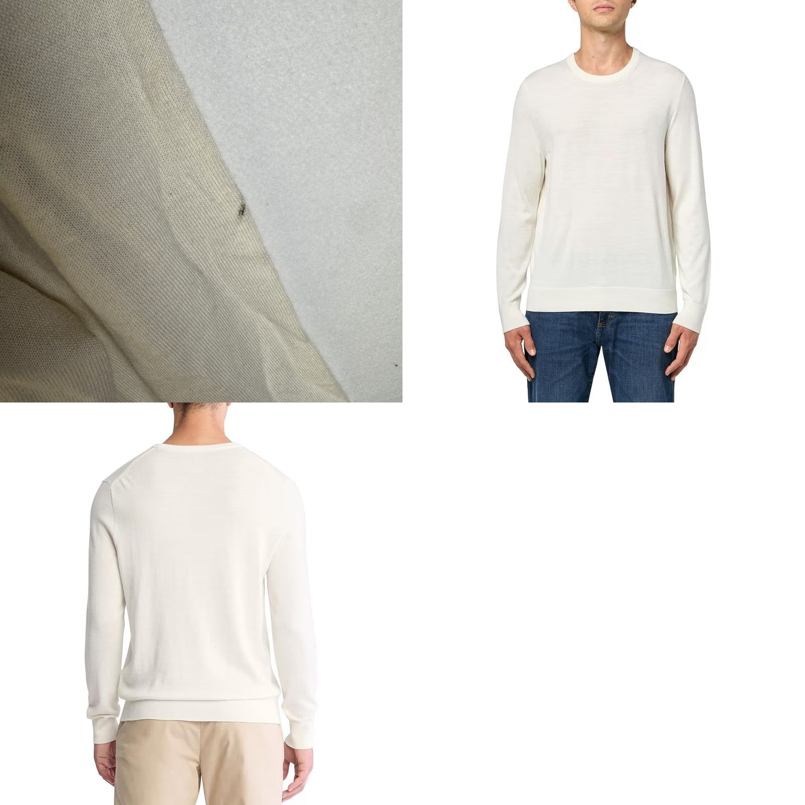Calvin Klein Calvin Klein Sweater Men L Crew Neck Long Sleeve Solid Wool Blend Antique White 40QM313103 Size US L / EU 52-54 / 3 - 10 Thumbnail