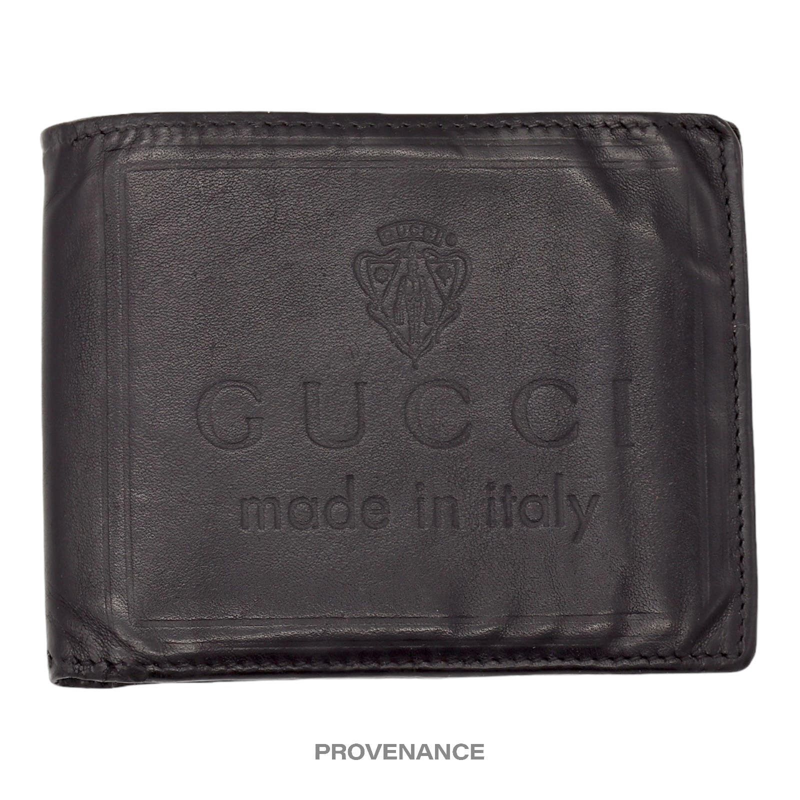image of Gucci 7Cc Debossed Logo Bifold Wallet - Black Leather, Men's