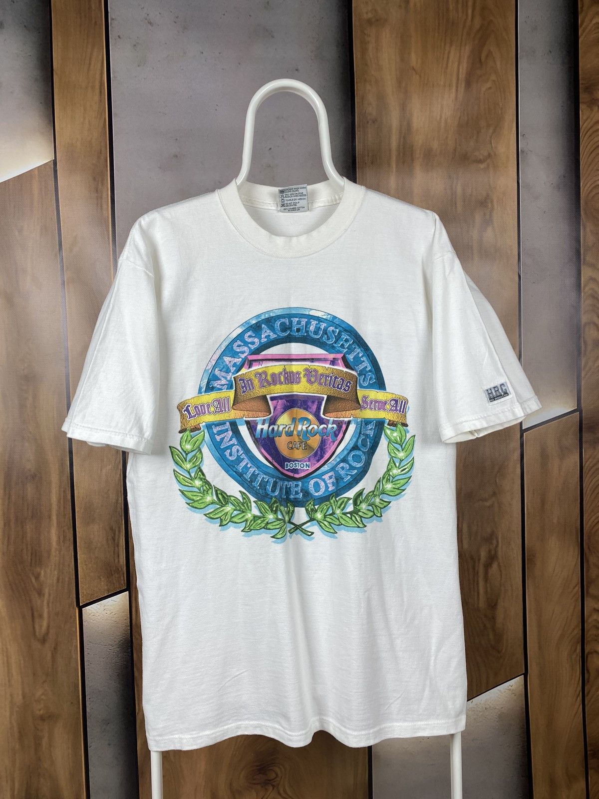 Hard Rock Cafe ☕️Vintage 90s T-Shirt Hard Rock Cafe Boston Made In U.S.A.☕️ Size US L / EU 52-54 / 3 - 1 Thumbnail