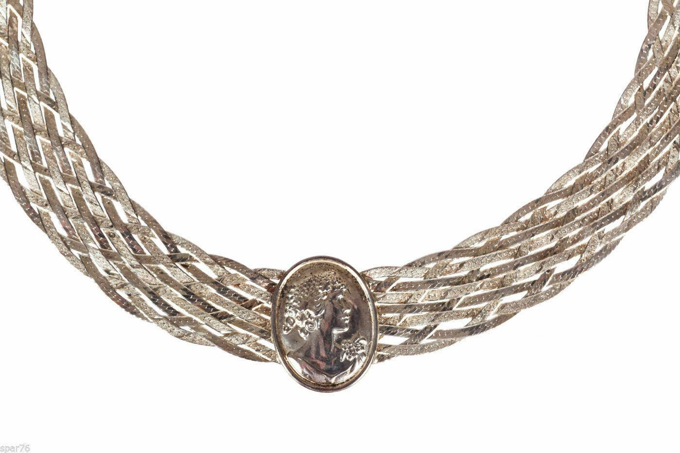 Other Italian Milor Sterling Woven Herringbone Cameo Necklace Size ONE SIZE - 2 Thumbnail