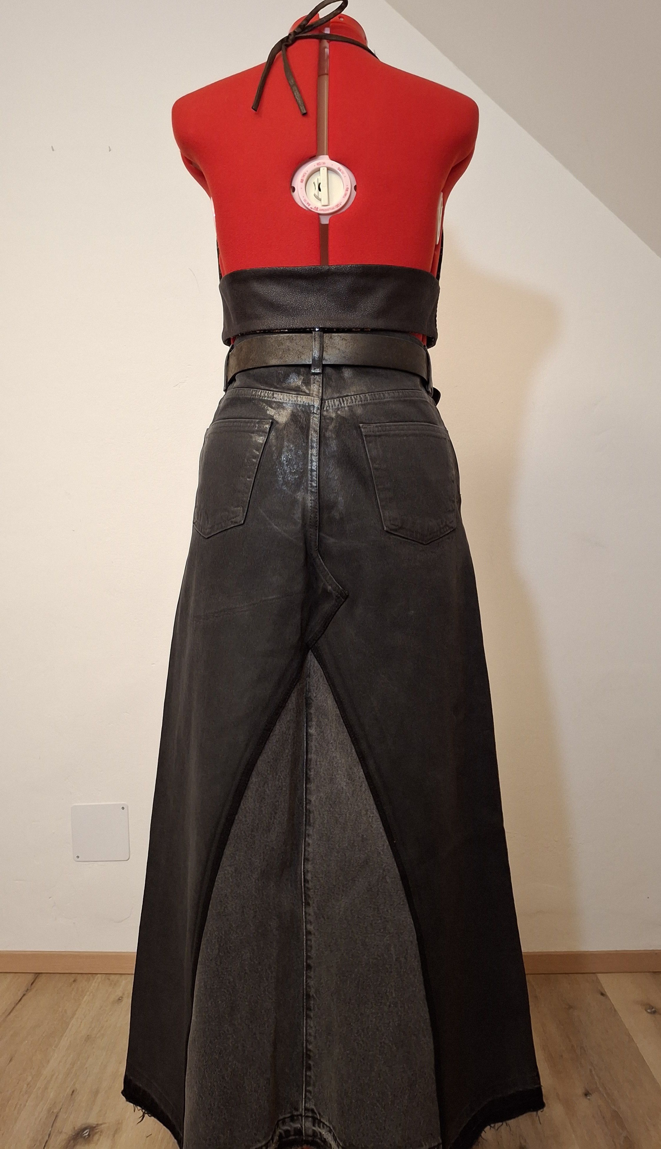 Handmade ​1/1 Sequin & Vegan Leather Bustier - Glam Western Top Size L / US 10 / IT 46 - 4 Thumbnail