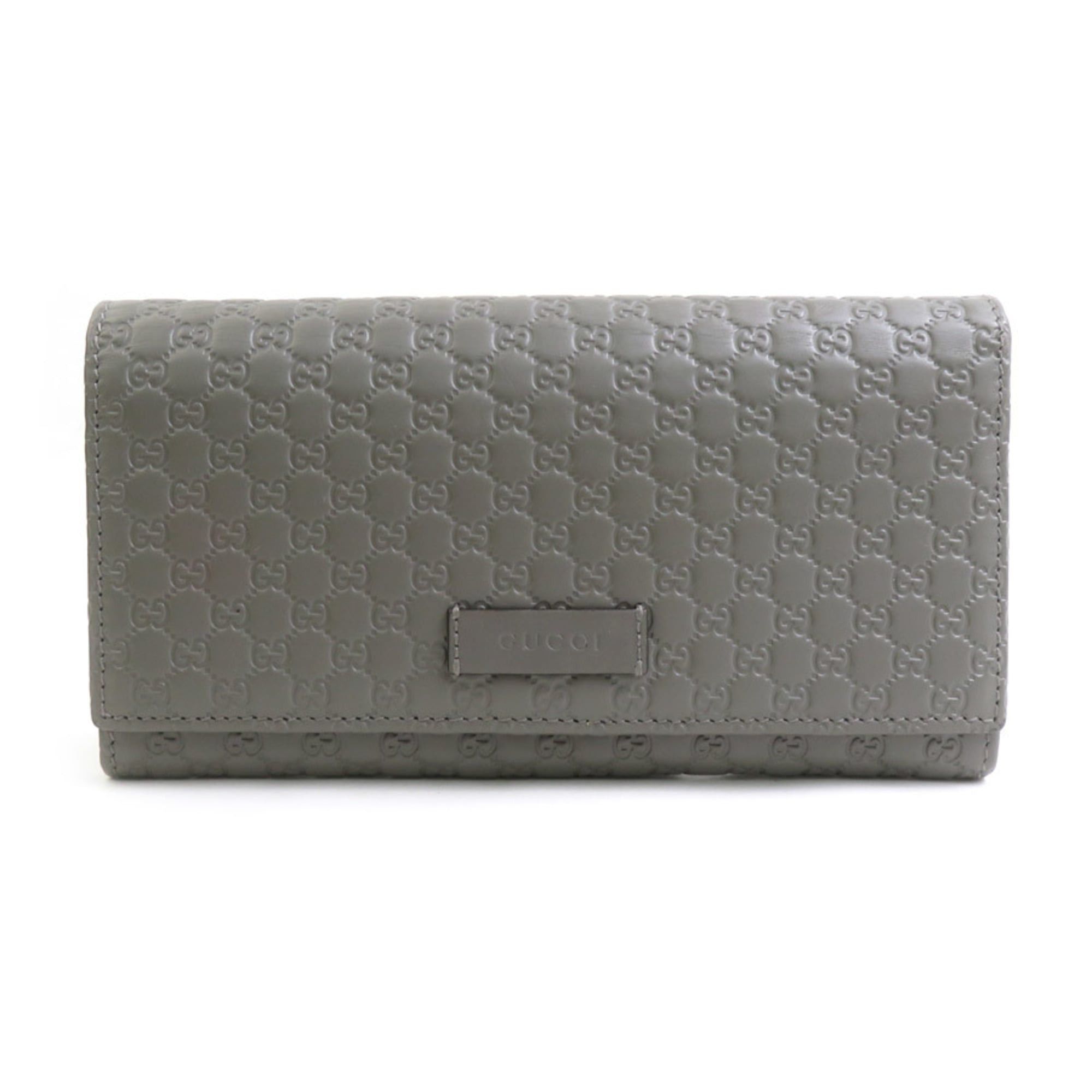 Gucci Gucci Micro Guccissima Leather Long Wallet, Gray, Unisex, 449396, H31886J Size ONE SIZE - 1 Thumbnail