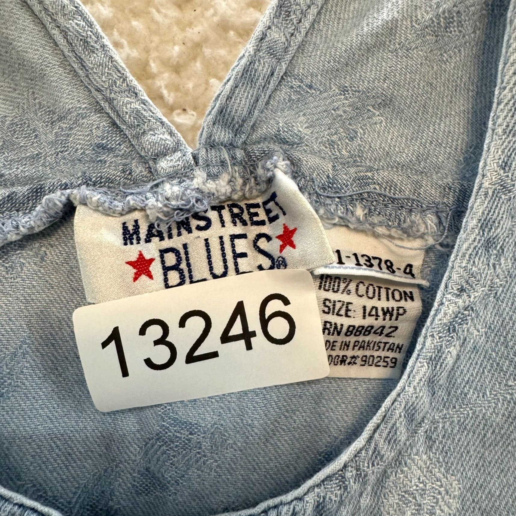 Denime VINTAGE 90s Denim Jumper Midi Maxi Dress 14P Petite Blue Floral Cottagecore Prairie Mainstreet Blues Dress Womens Size XL / US 12-14 / IT 48-50 - 5 Thumbnail