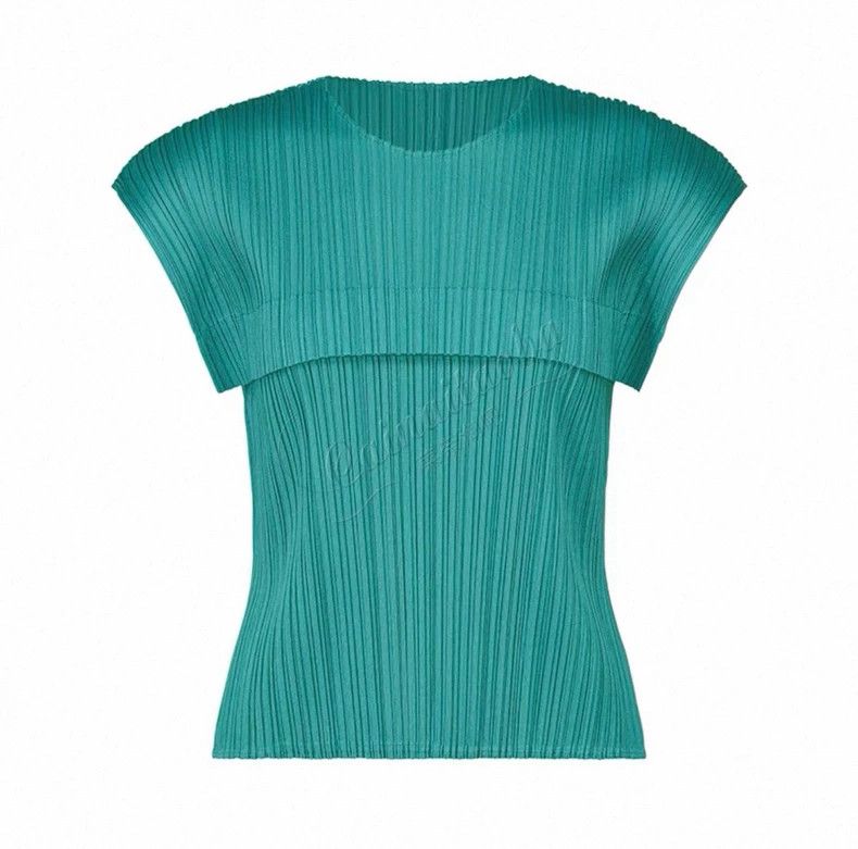 Issey Miyake issey miyake size:3 Turquoise green short-sleeved top Size XXS / US 00 / IT 34 - 1 Thumbnail
