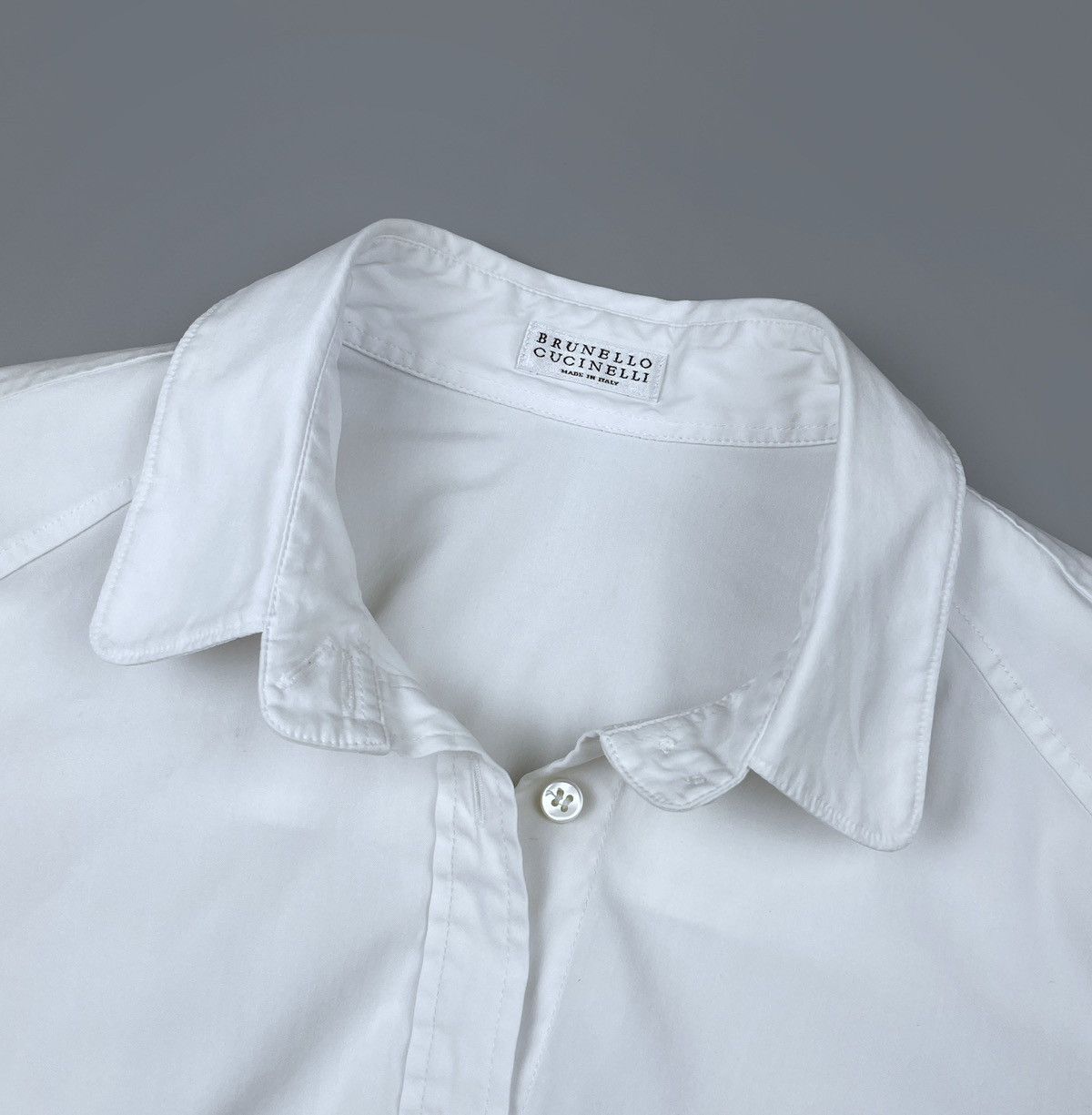 Brunello Cucinelli Brunello Cucinelli Classic Cotton Stretch LS Shirt Size L Size L / US 10 / IT 46 - 12 Thumbnail