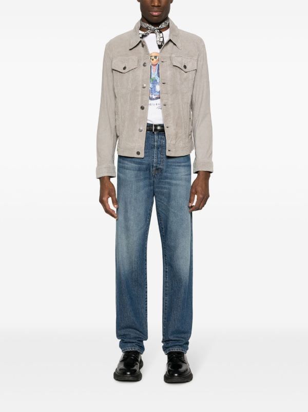 Polo Ralph Lauren Polo Ralph Lauren Suede Trucker Jacket In Grey Fog Size XL Size US XL / EU 56 / 4 - 2 Thumbnail